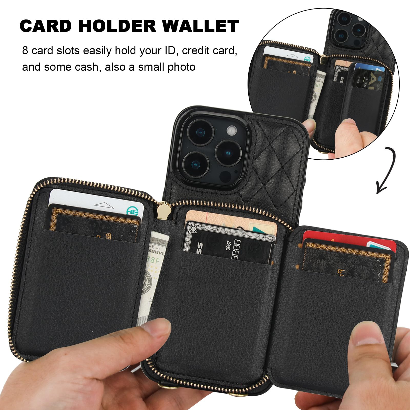Foto 5 pulgar | Funda Tipo Cartera Tipo Bandolera Bocasal Para Iphone 16 Pro Max 6.9 - Venta Internacional.