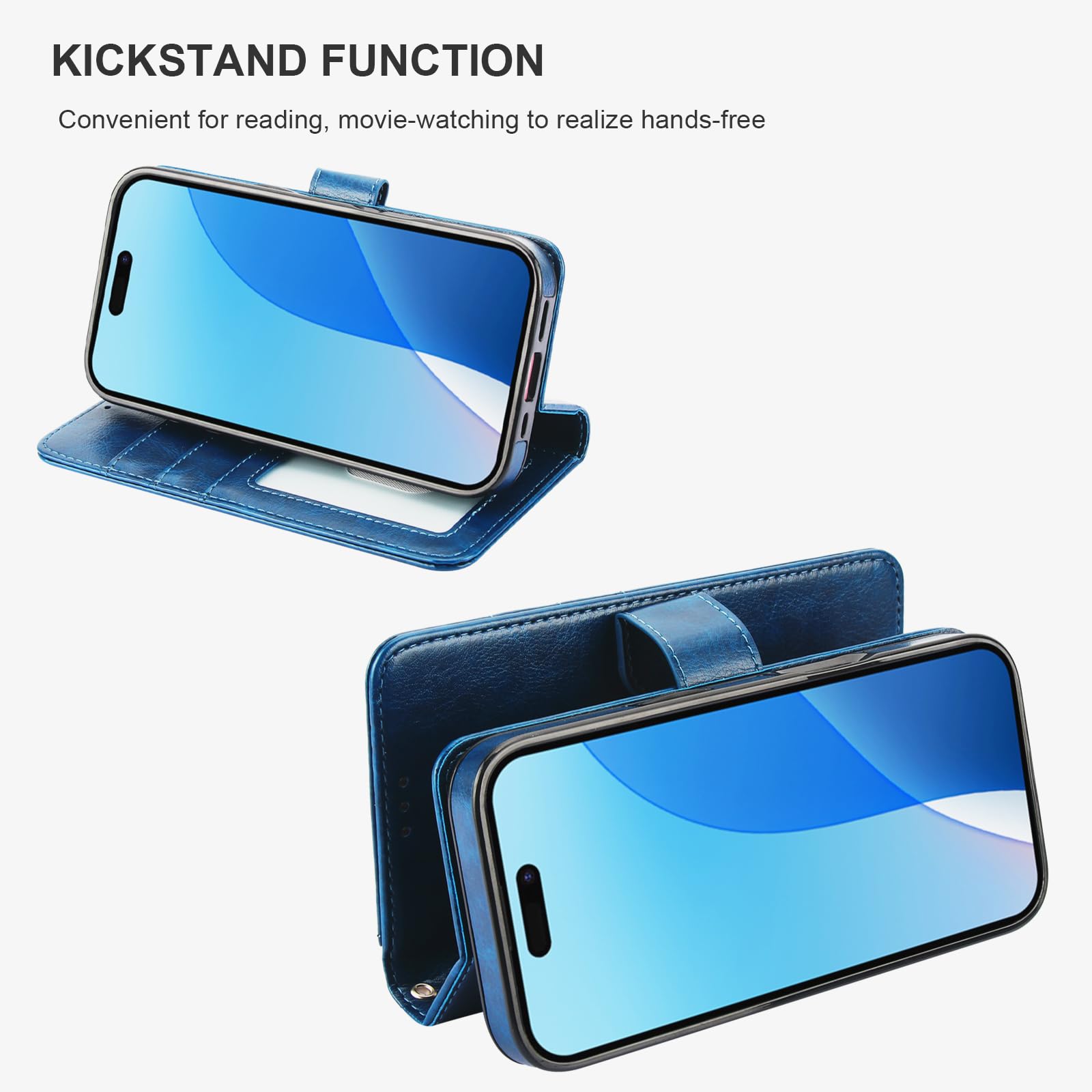Foto 8 pulgar | Funda Tipo Cartera Bocasal Para Iphone 16 Con Magsafe Rfid, Color Azul - Venta Internacional.