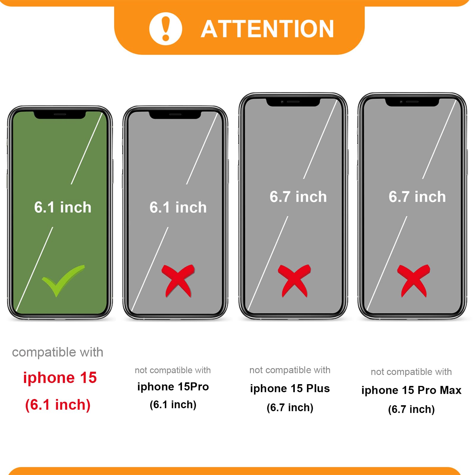 Foto 2 | Funda Tipo Cartera Tipo Bandolera Bocasal Para Iphone 15 De 6.1 Pulgadas, Color Negro - Venta Internacional.