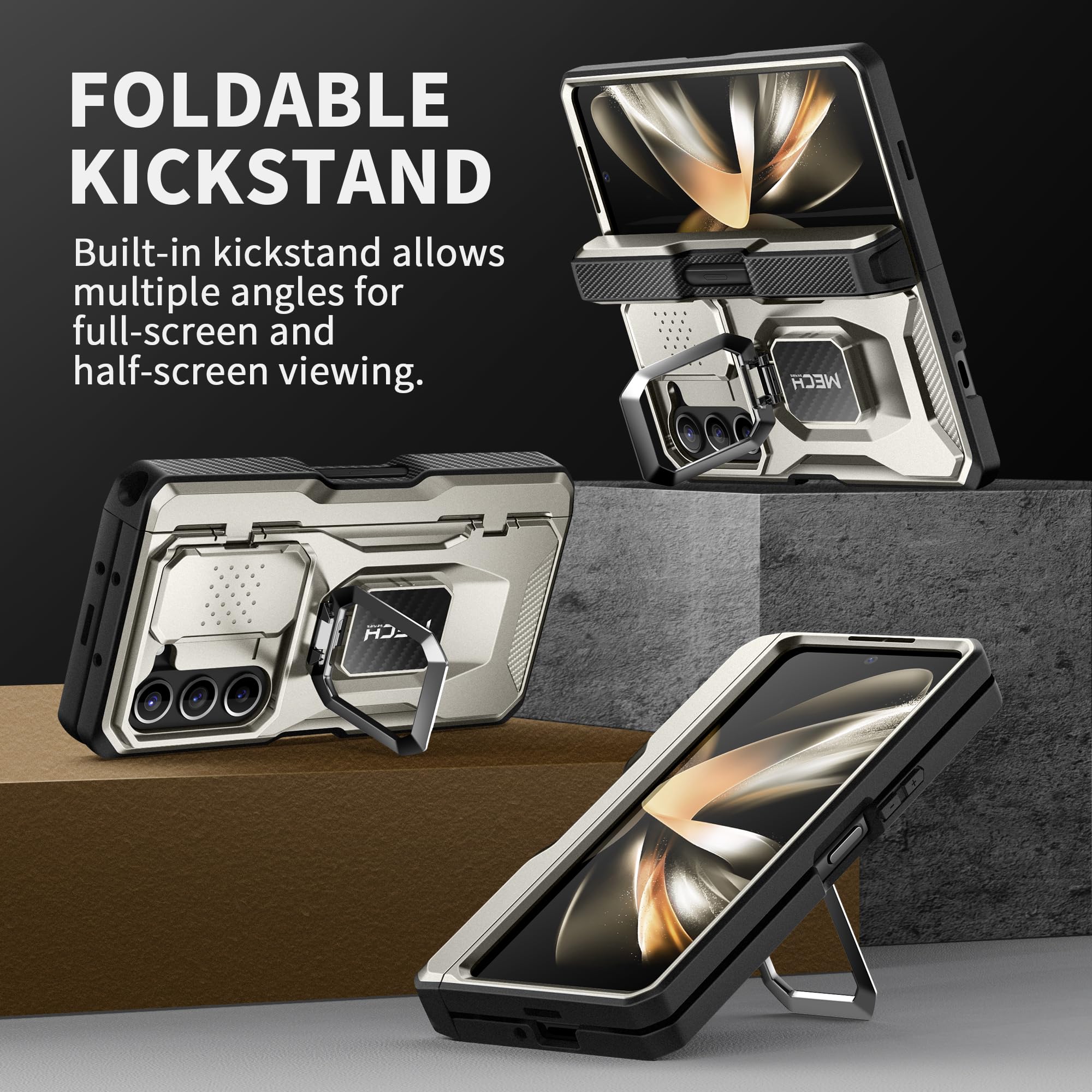 Foto 5 pulgar | Funda De Teléfono Tongate Para Samsung Galaxy Z Fold 5 Con Accesorios - Venta Internacional.