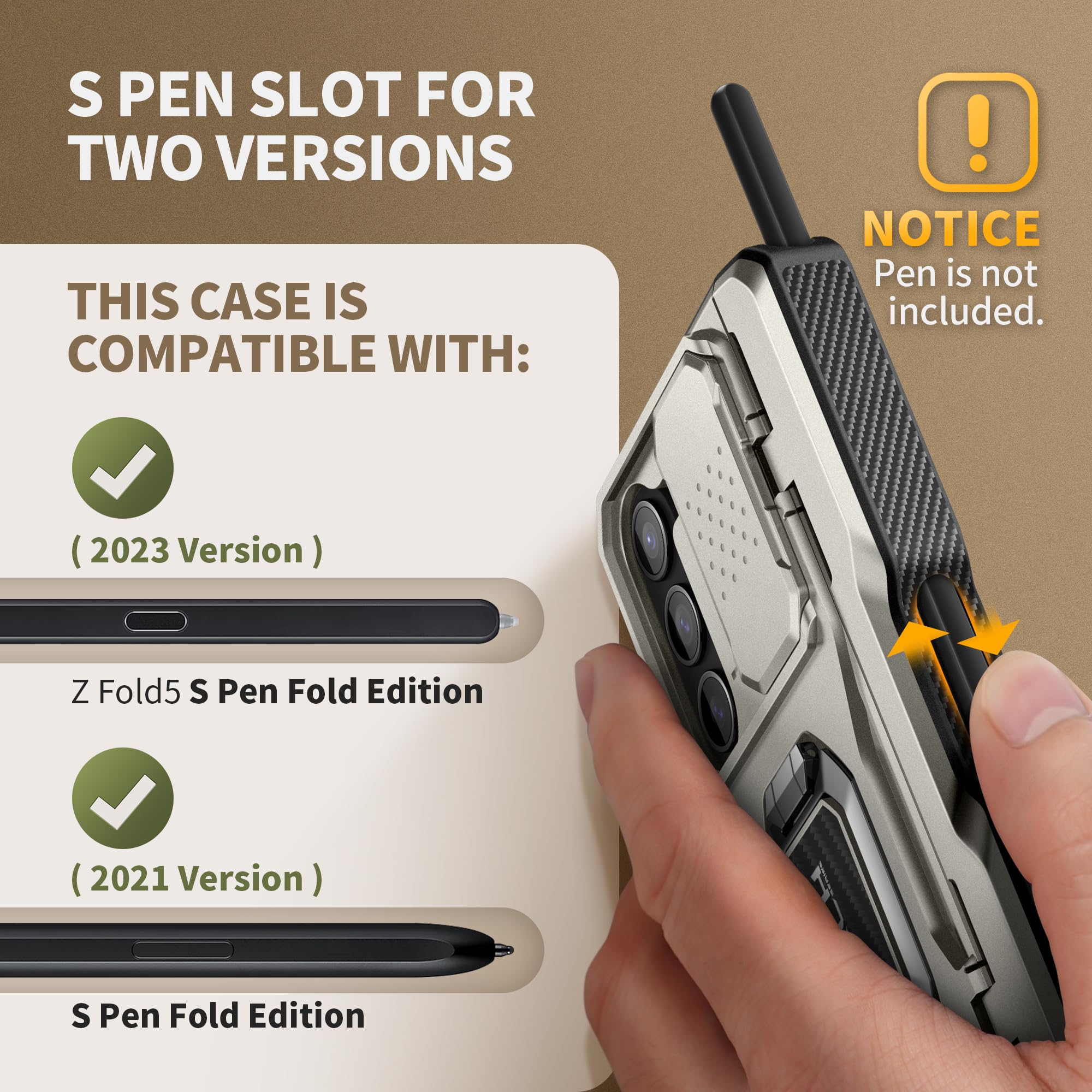 Foto 6 | Funda De Teléfono Tongate Para Samsung Galaxy Z Fold 5 Con Accesorios - Venta Internacional.