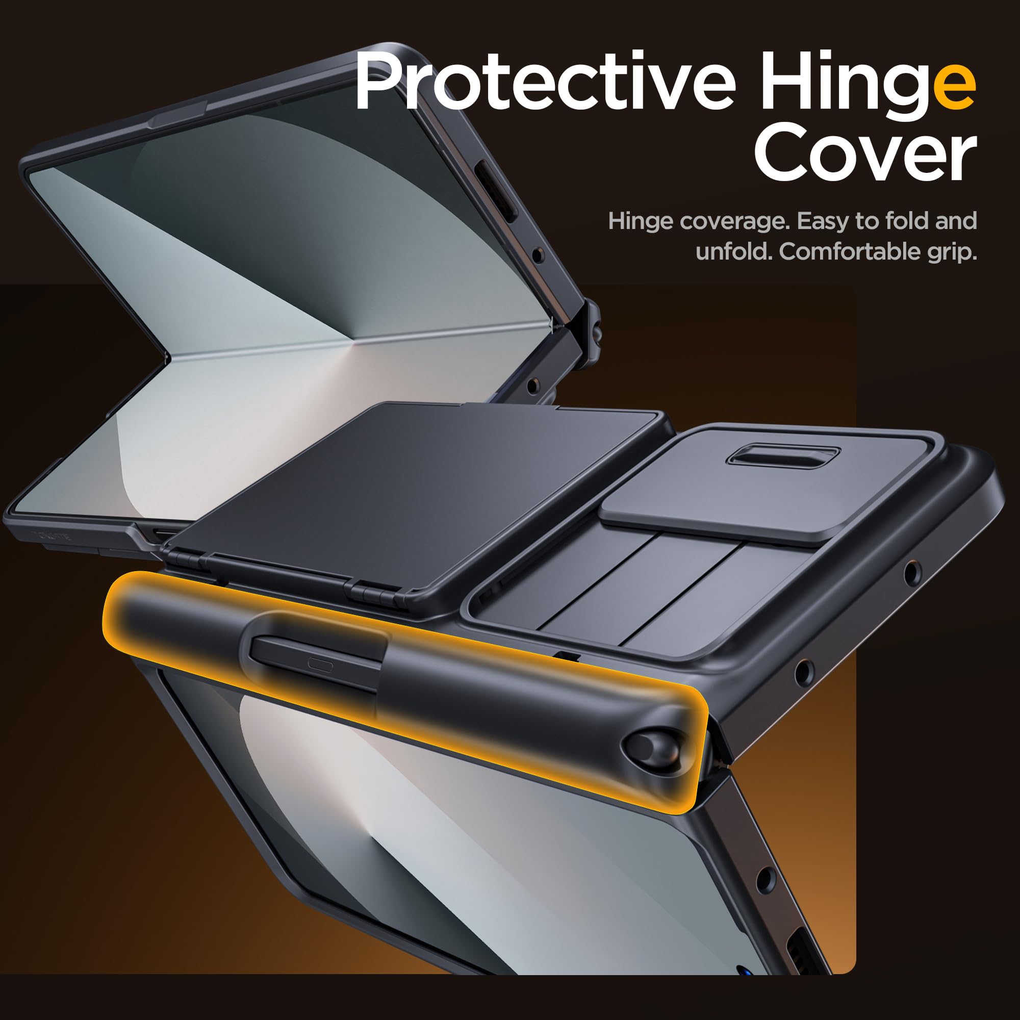 Foto 6 pulgar | Funda De Teléfono Tongate Para Samsung Galaxy Z Fold 6 Negra - Venta Internacional.
