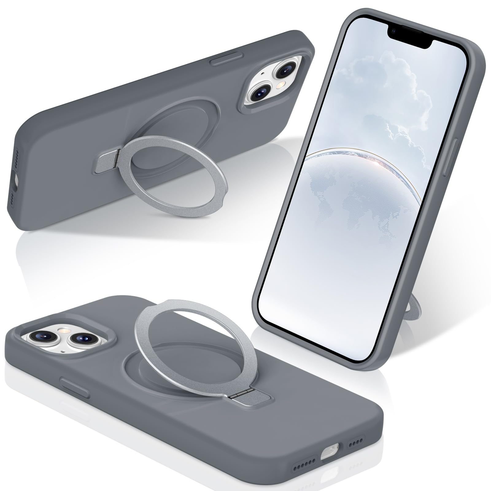 Foto 2 pulgar | Funda De Silicona Sterker Con Soporte Magnético Para Iphone 13/14 - Venta Internacional.
