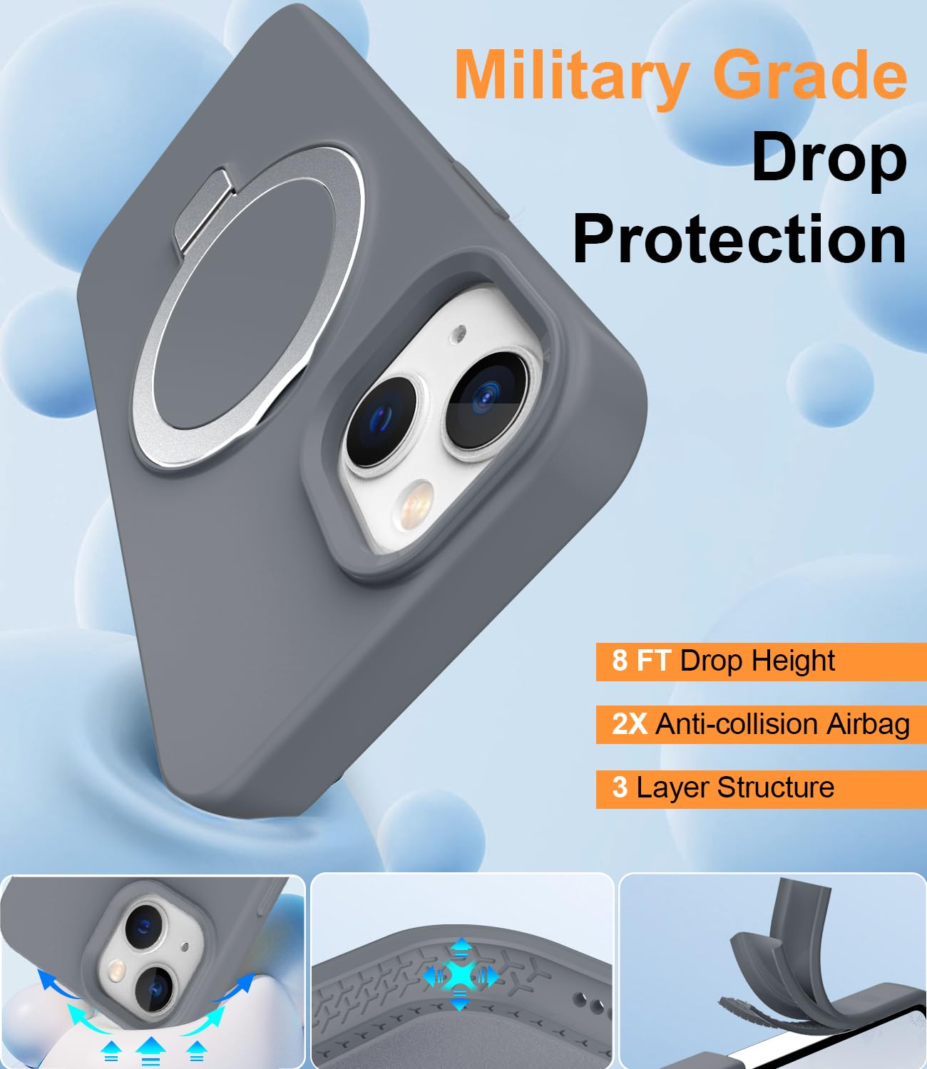 Foto 5 pulgar | Funda De Silicona Sterker Con Soporte Magnético Para Iphone 13/14 - Venta Internacional.