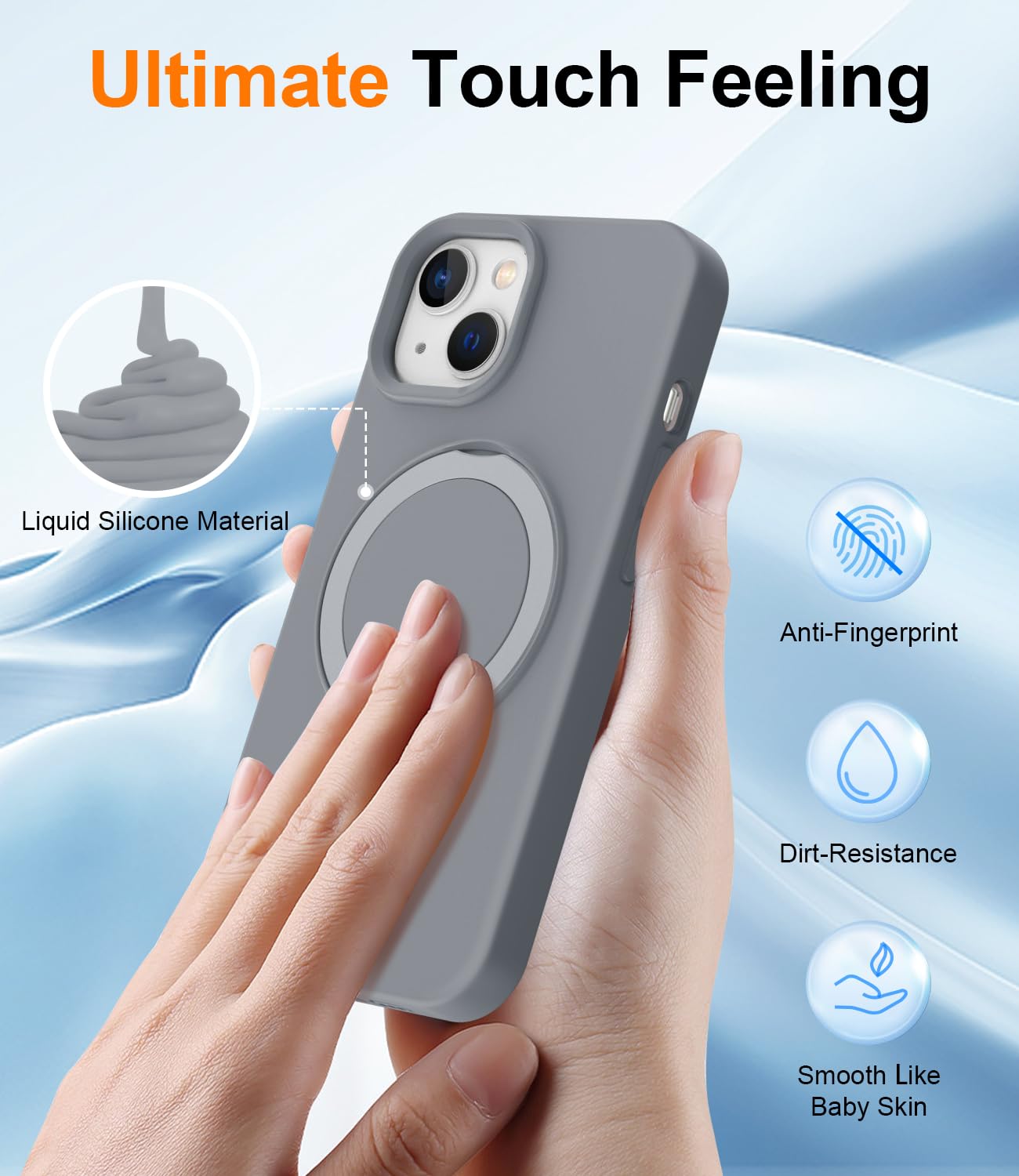 Foto 6 pulgar | Funda De Silicona Sterker Con Soporte Magnético Para Iphone 13/14 - Venta Internacional.