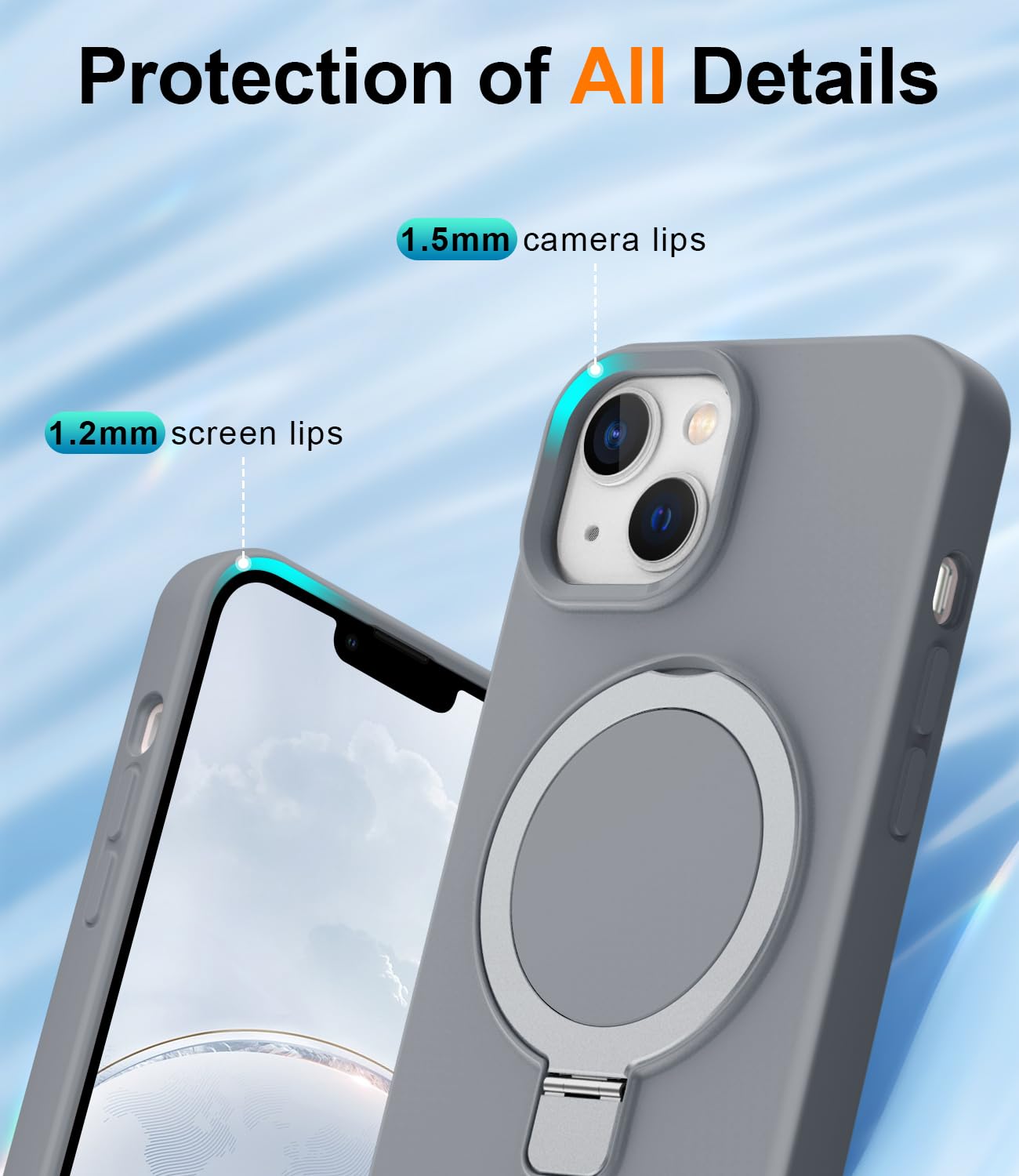 Foto 7 pulgar | Funda De Silicona Sterker Con Soporte Magnético Para Iphone 13/14 - Venta Internacional.