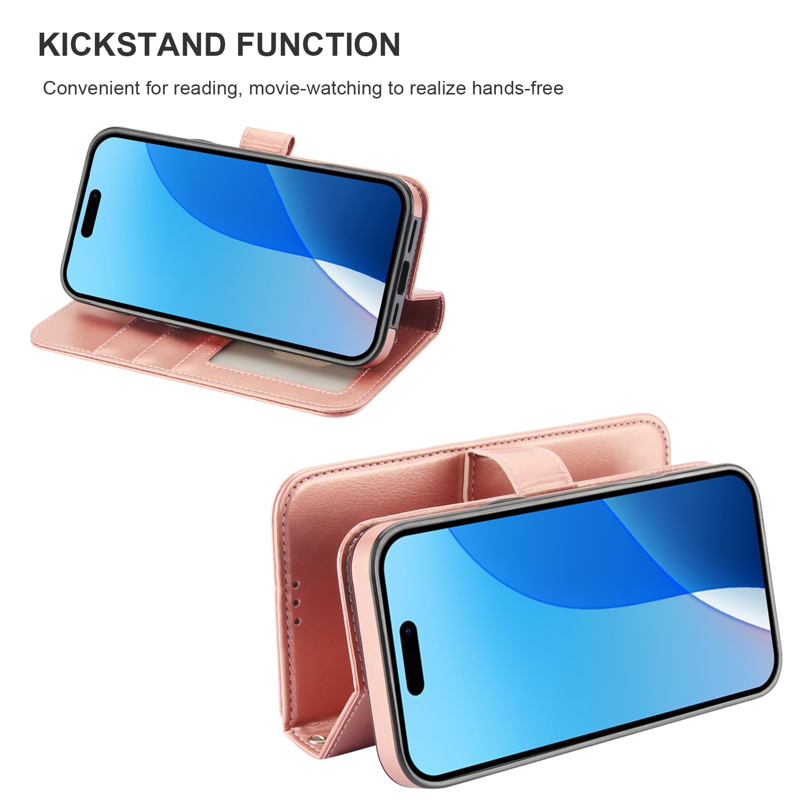 Foto 7 pulgar | Funda Tipo Cartera Desmontable Bocasal Para Iphone 16 Pro Max Rose Gold - Venta Internacional.