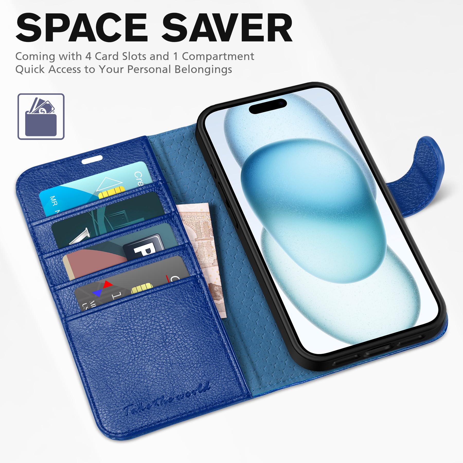 Foto 8 pulgar | Funda Tipo Cartera Tucch Para Iphone 15 De 6.1 Pulgadas 5g Con 4 Tarjeteros - Venta Internacional.