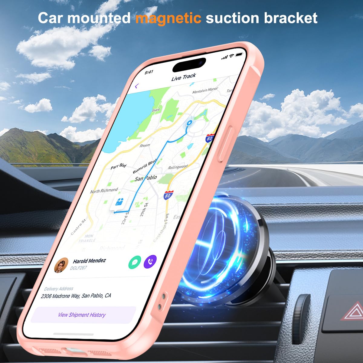 Foto 5 pulgar | Funda Para Teléfono Sterker Con Soporte Magnético Para Iphone 14 Pro Max, Rosa - Venta Internacional.