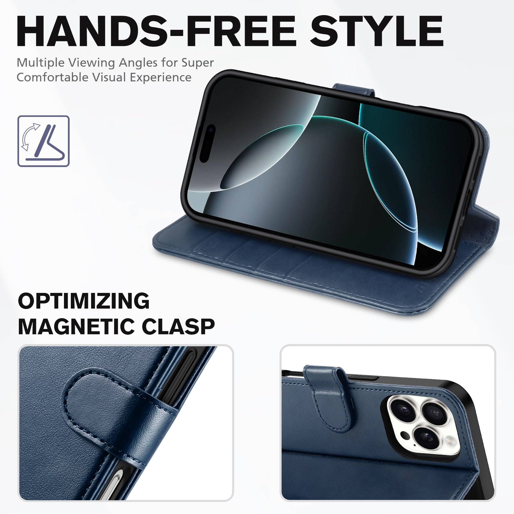 Foto 5 pulgar | Funda Para Teléfono Tucch Wallet Iphone 16 Pro 6.3'' 2024 Azul Oscuro - Venta Internacional.