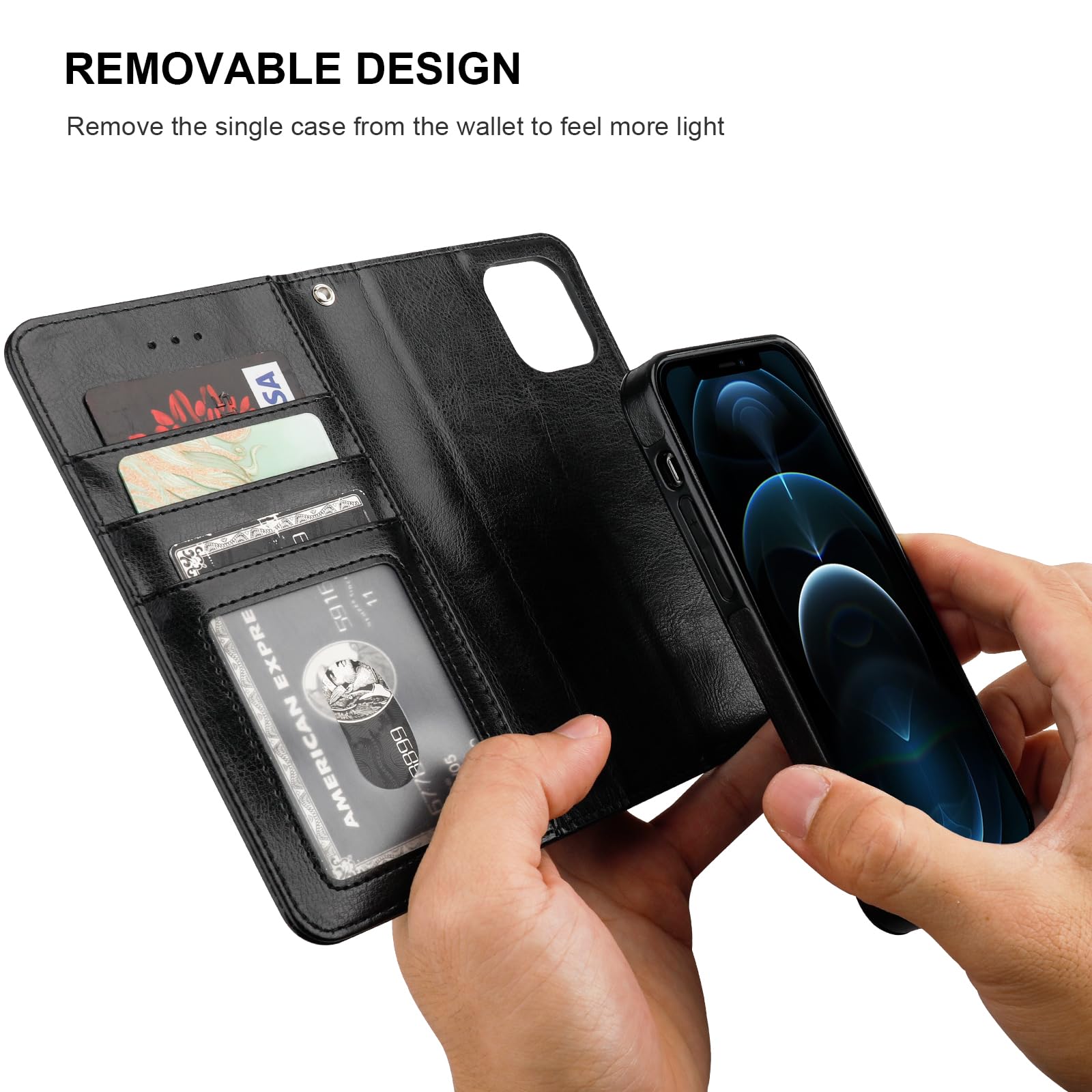 Foto 4 pulgar | Funda Tipo Cartera Bocasal Para Iphone 12/12 Pro Con Magsafe Black - Venta Internacional.