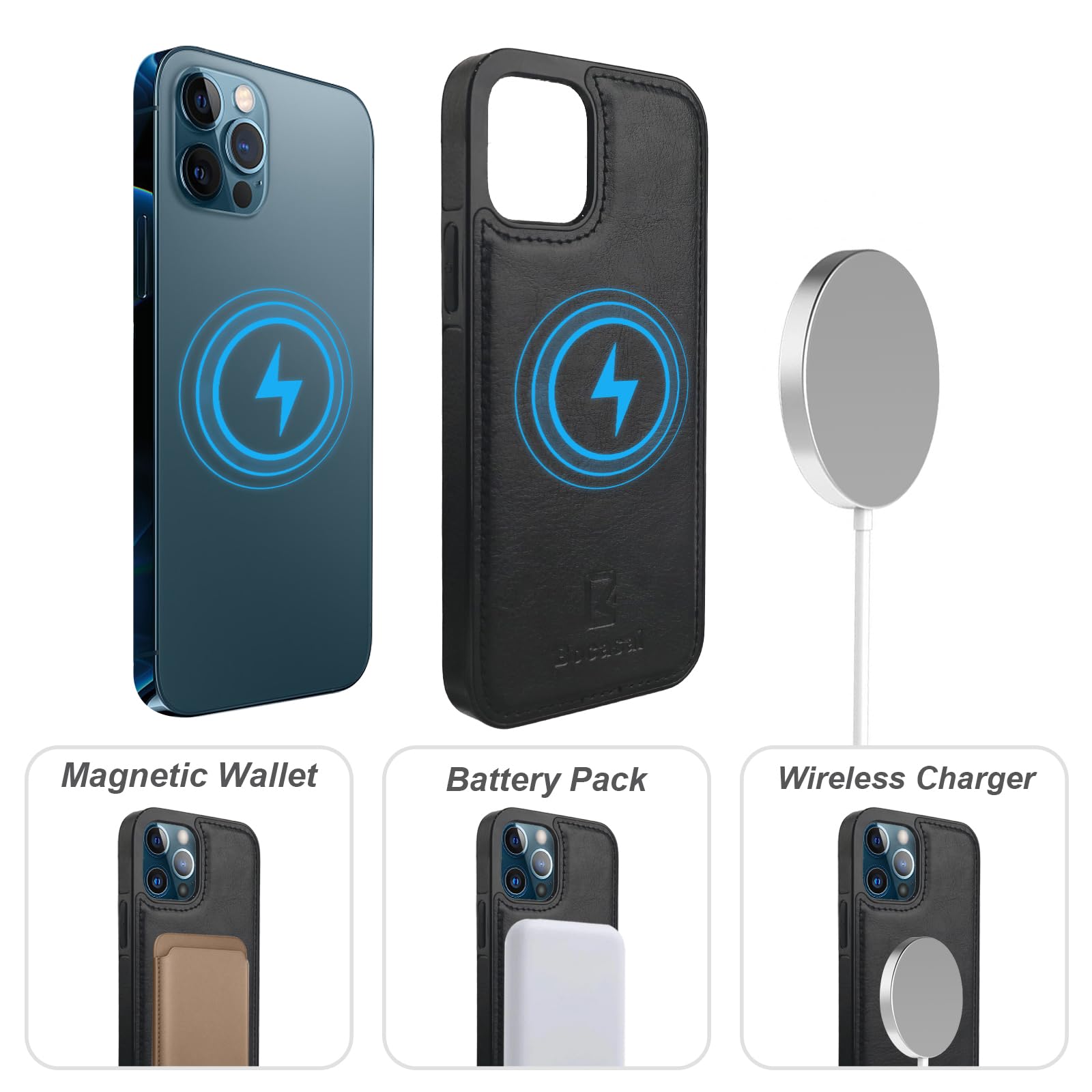 Foto 5 pulgar | Funda Tipo Cartera Bocasal Para Iphone 12/12 Pro Con Magsafe Black - Venta Internacional.