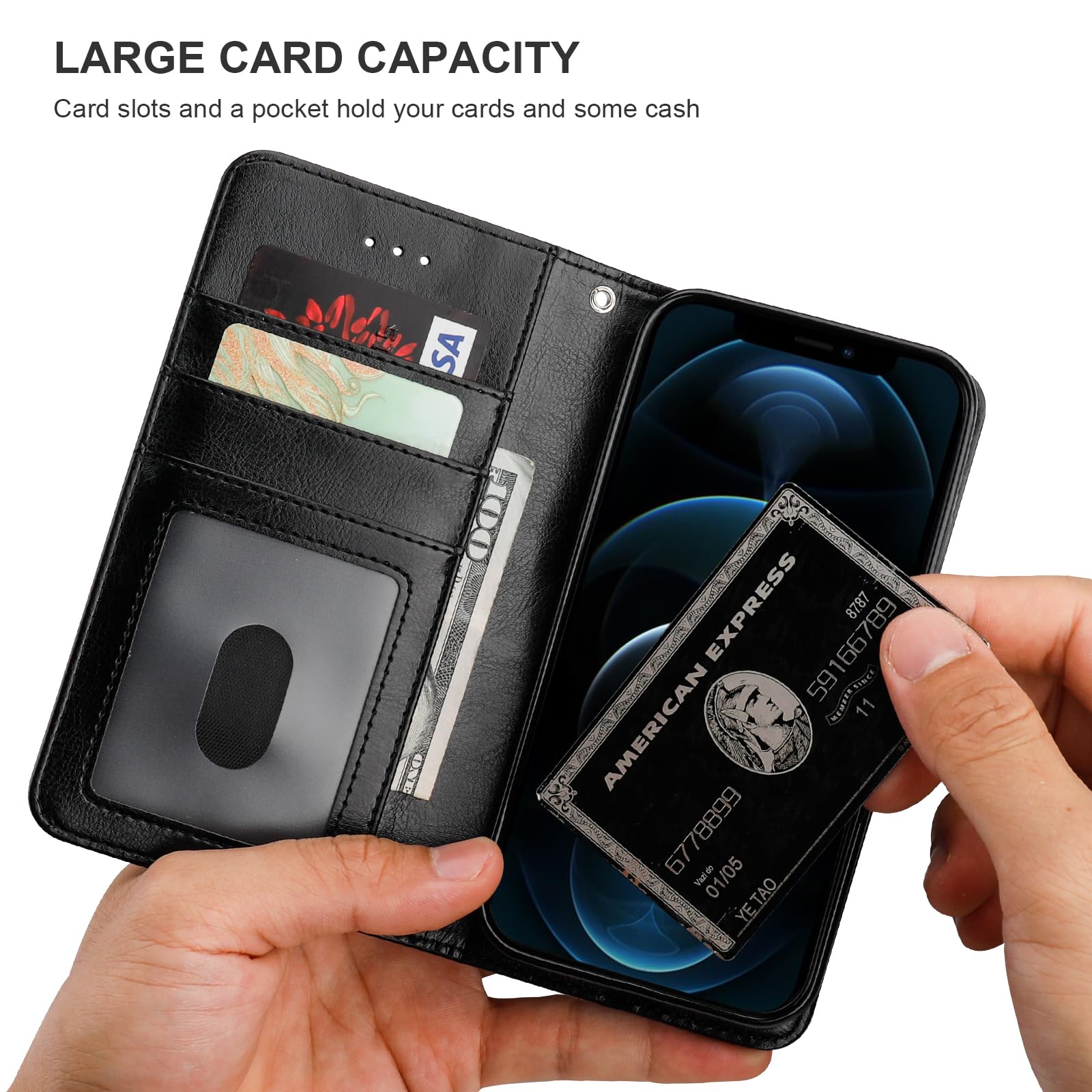Foto 6 pulgar | Funda Tipo Cartera Bocasal Para Iphone 12/12 Pro Con Magsafe Black - Venta Internacional.