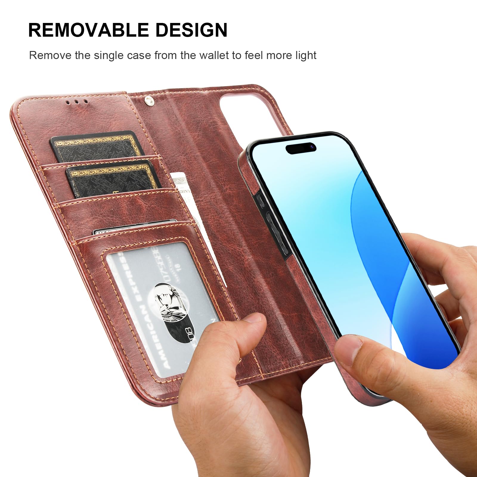 Foto 4 pulgar | Funda Tipo Cartera Bocasal Para Iphone 16 Pro Max Con Magsafe Brown - Venta Internacional.