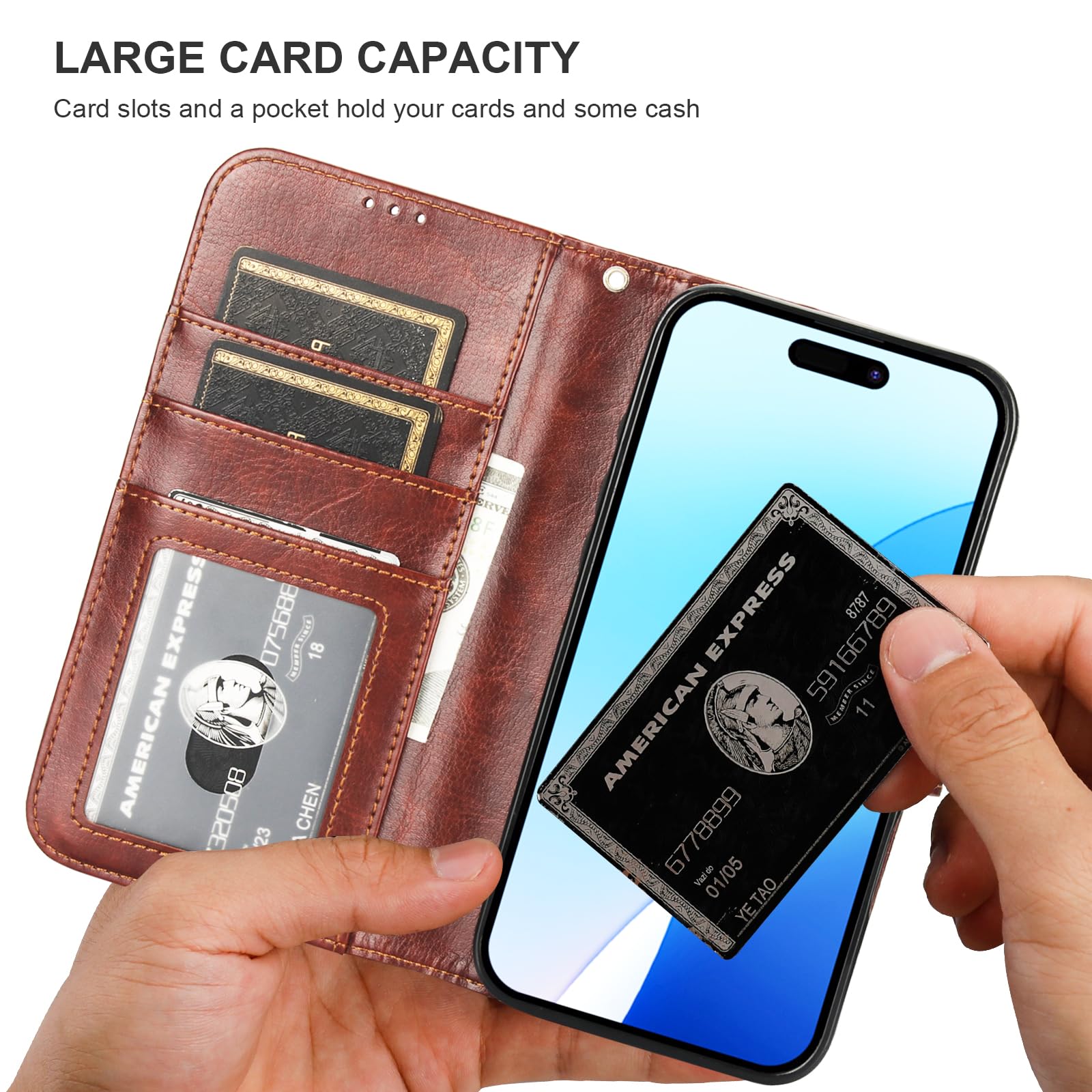 Foto 6 pulgar | Funda Tipo Cartera Bocasal Para Iphone 16 Pro Max Con Magsafe Brown - Venta Internacional.