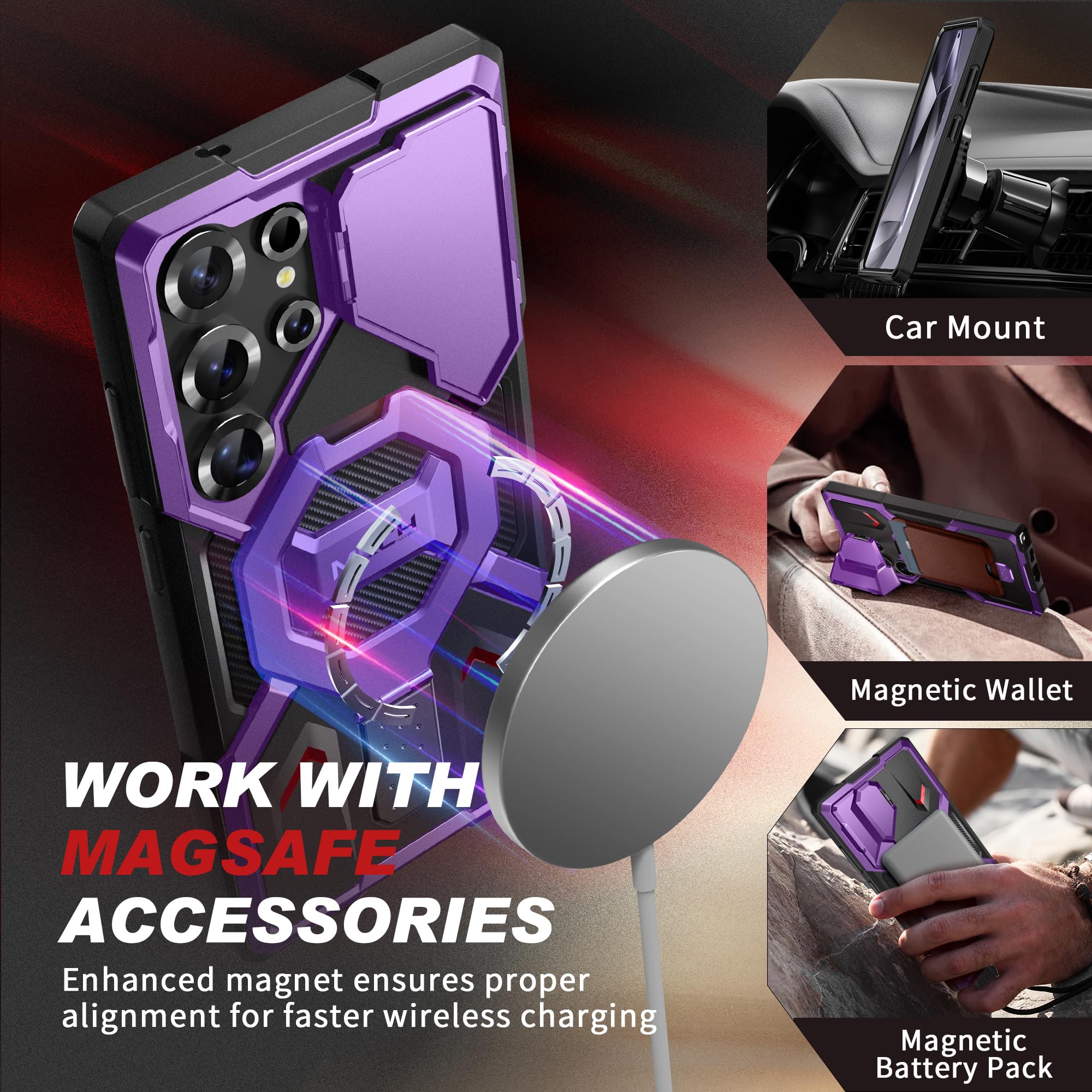 Foto 4 pulgar | Funda Magnética Tongate Con Anillo Para Samsung Galaxy S25 Ultra - Venta Internacional.