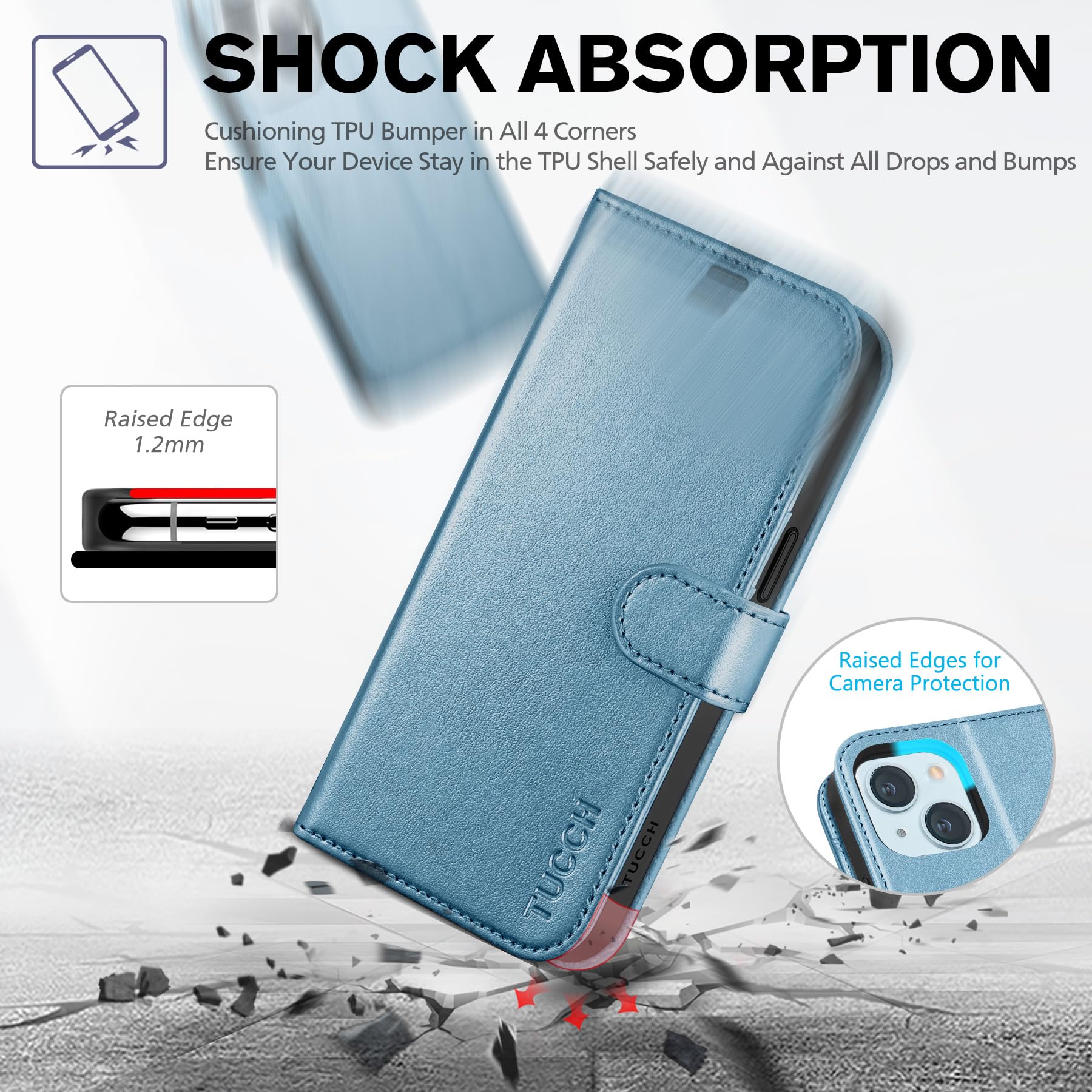 Foto 7 pulgar | Funda De Teléfono Tucch Funda Tipo Cartera Para Iphone 15 De 6.1 Pulgadas 5g - Venta Internacional.