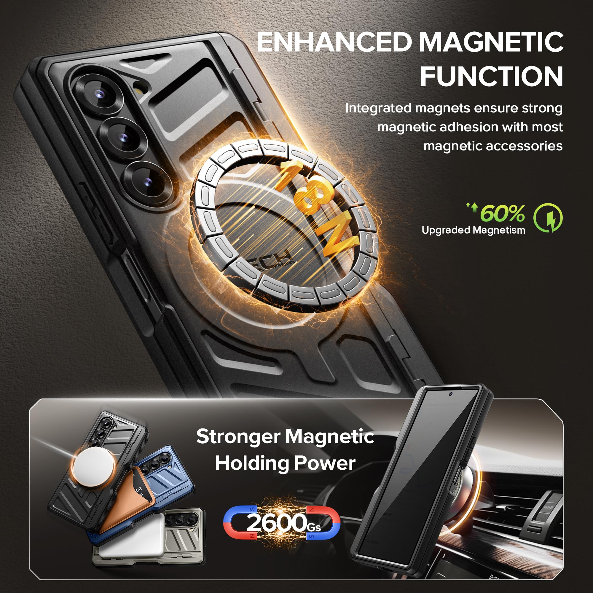 Foto 5 pulgar | Funda Magnética Tongate Para Samsung Galaxy Z Fold 6 Negra - Venta Internacional.