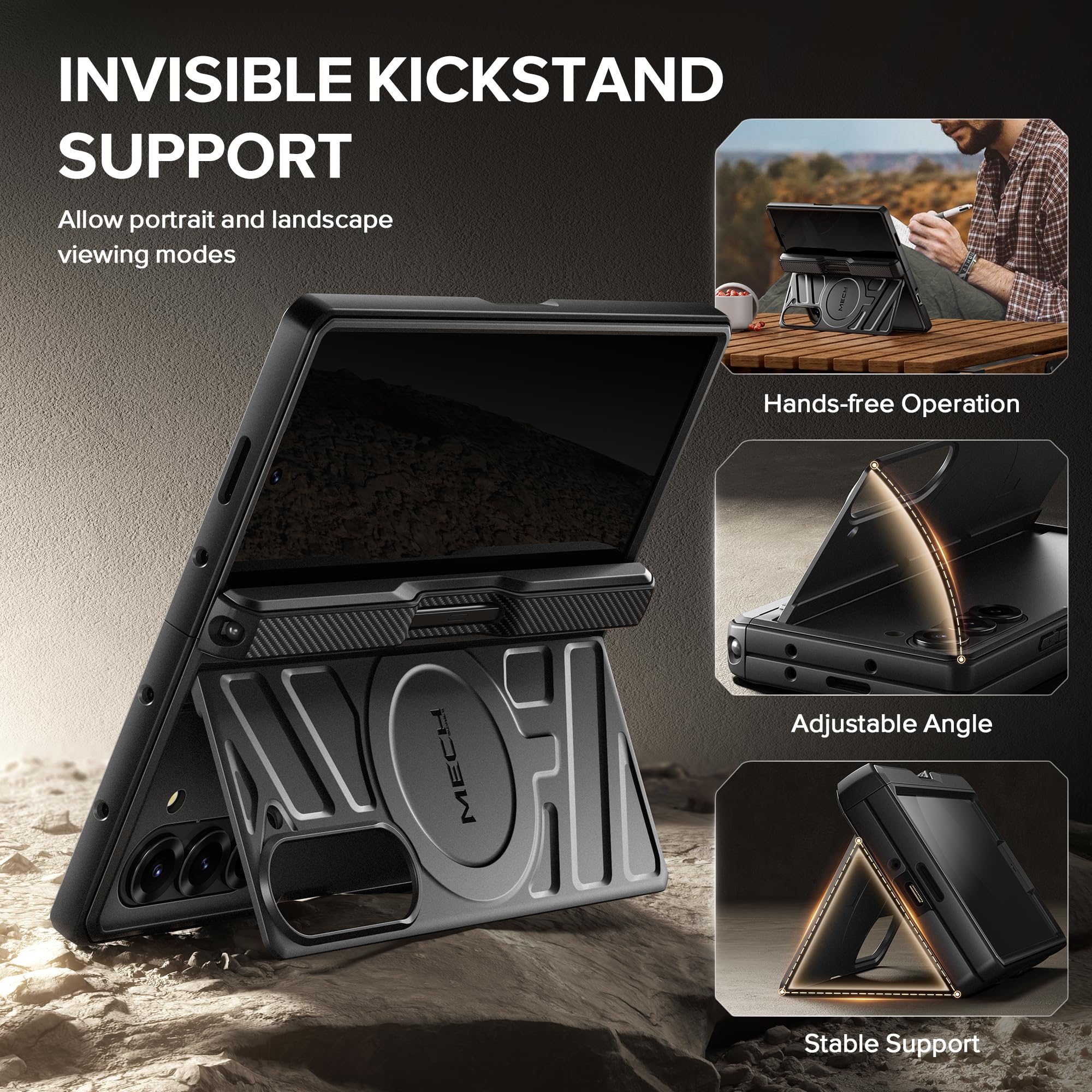 Foto 6 pulgar | Funda Magnética Tongate Para Samsung Galaxy Z Fold 6 Negra - Venta Internacional.