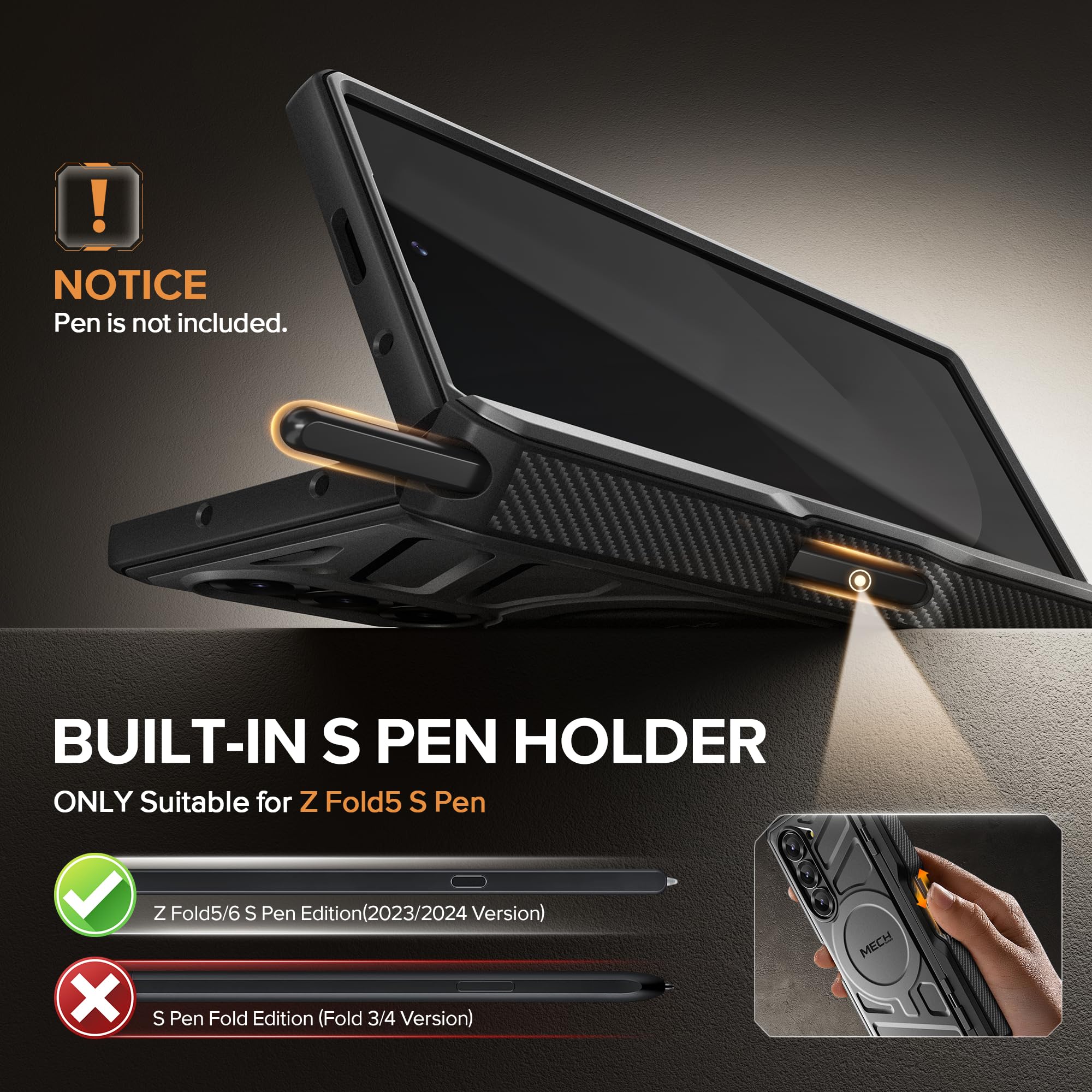Foto 7 pulgar | Funda Magnética Tongate Para Samsung Galaxy Z Fold 6 Negra - Venta Internacional.