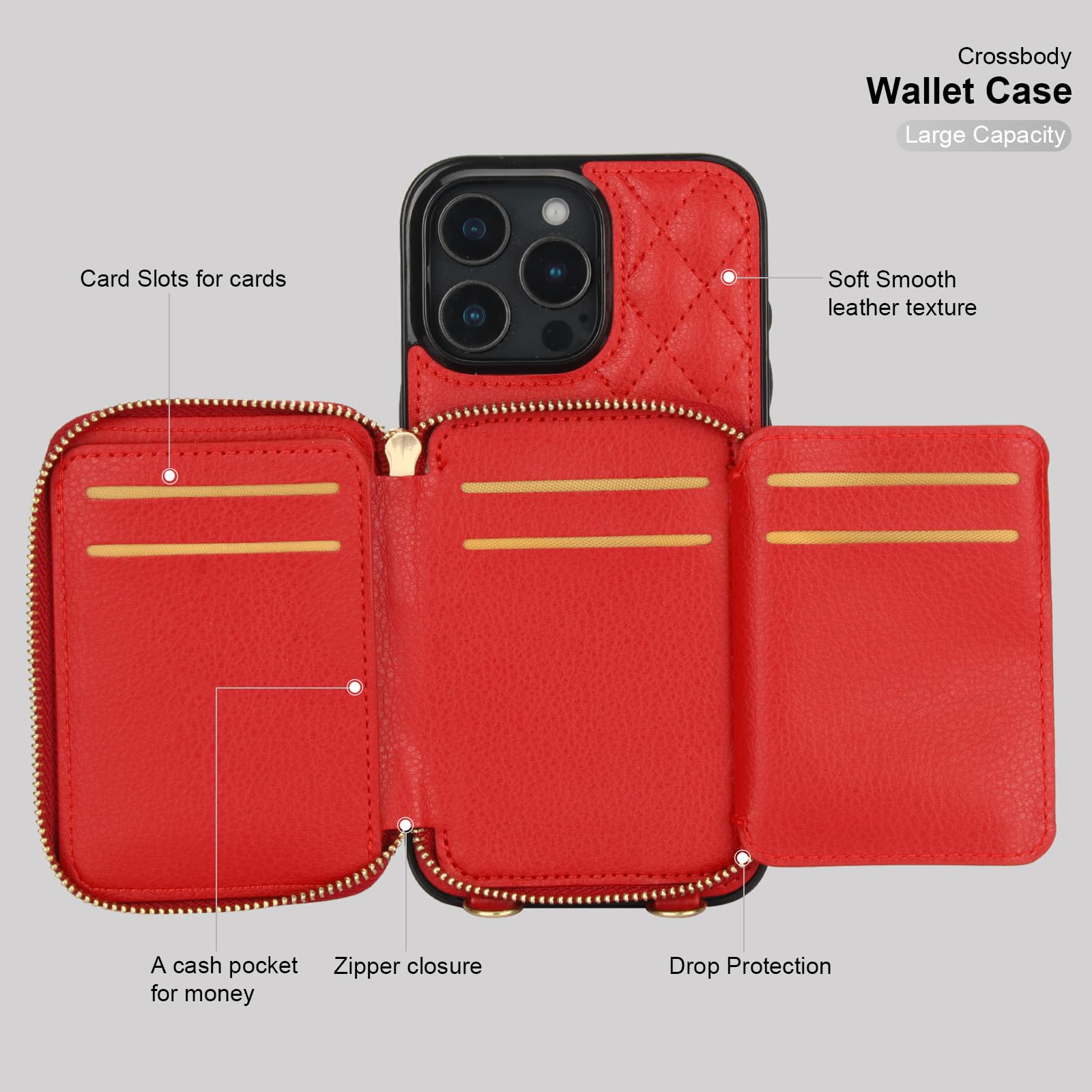Foto 8 pulgar | Funda Tipo Cartera Tipo Bandolera Bocasal Para Iphone 16 Pro Max 6.9 - Venta Internacional.