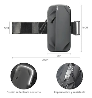 Foto 4 | Bolsa Lab.g Brazo Deportiva De Celular Correr Para Teléfono Móvil Gris