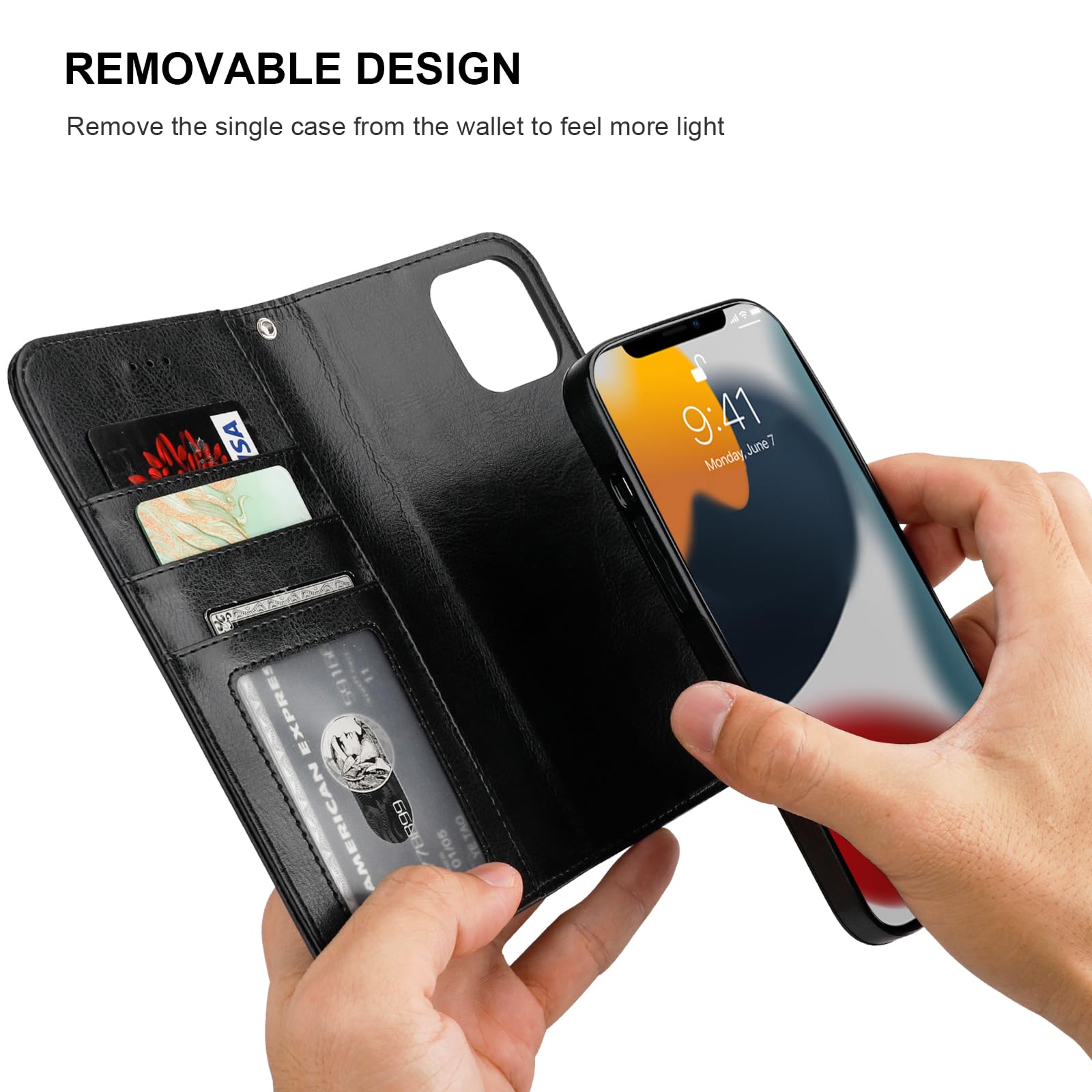 Foto 4 pulgar | Funda Tipo Cartera Bocasal Para Iphone 13 Pro Max Con Magsafe Black - Venta Internacional.
