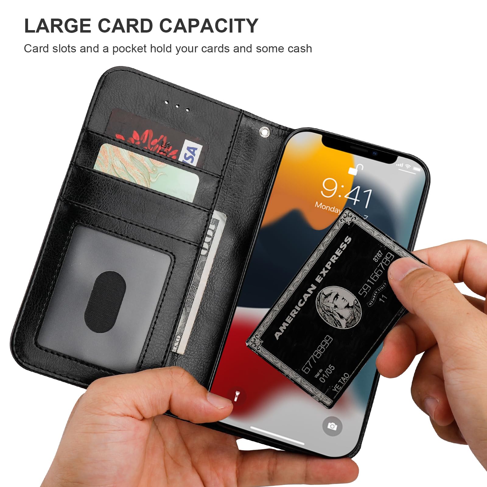 Foto 6 pulgar | Funda Tipo Cartera Bocasal Para Iphone 13 Pro Max Con Magsafe Black - Venta Internacional.