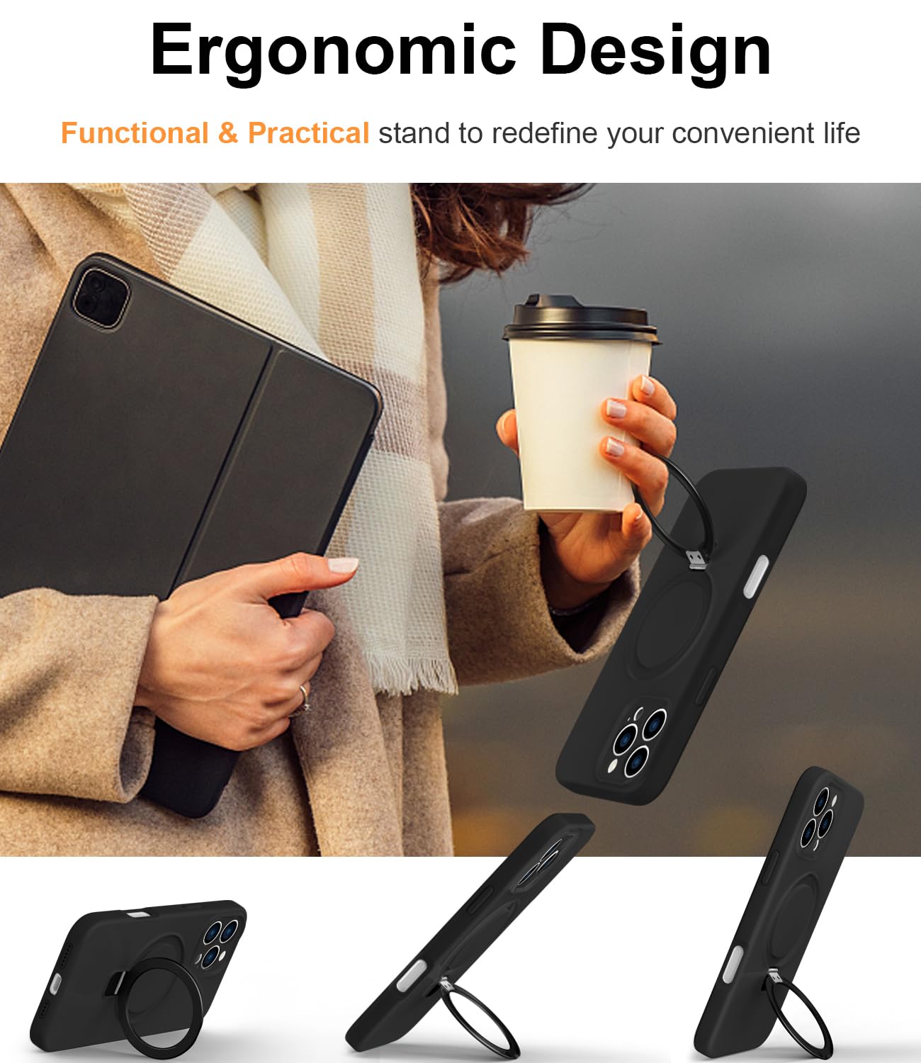 Foto 3 pulgar | Funda De Teléfono Sterker Diseñada Para Iphone 16 Pro Max Silicone - Venta Internacional.