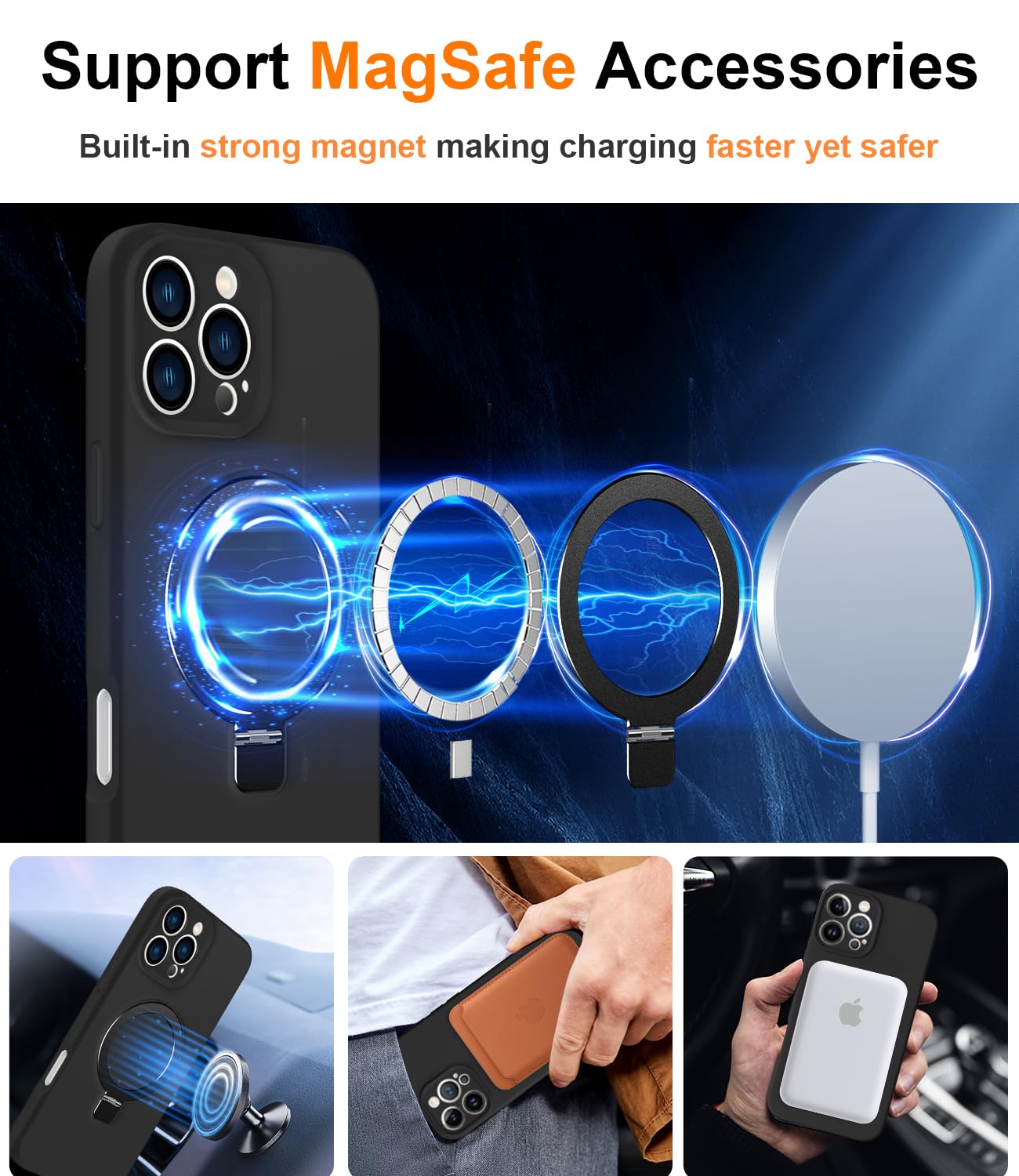 Foto 4 pulgar | Funda De Teléfono Sterker Diseñada Para Iphone 16 Pro Max Silicone - Venta Internacional.