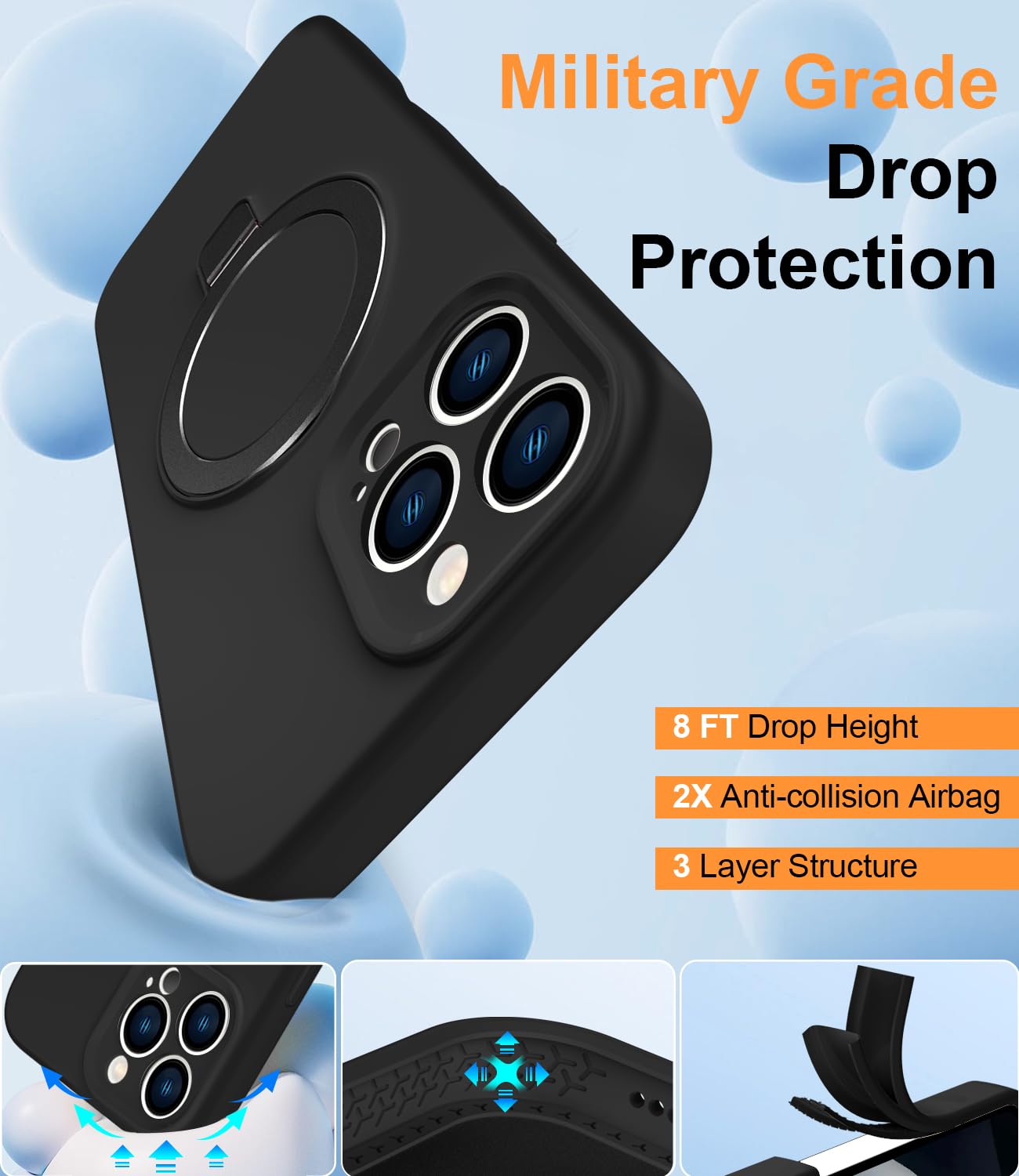 Foto 5 pulgar | Funda De Teléfono Sterker Diseñada Para Iphone 16 Pro Max Silicone - Venta Internacional.