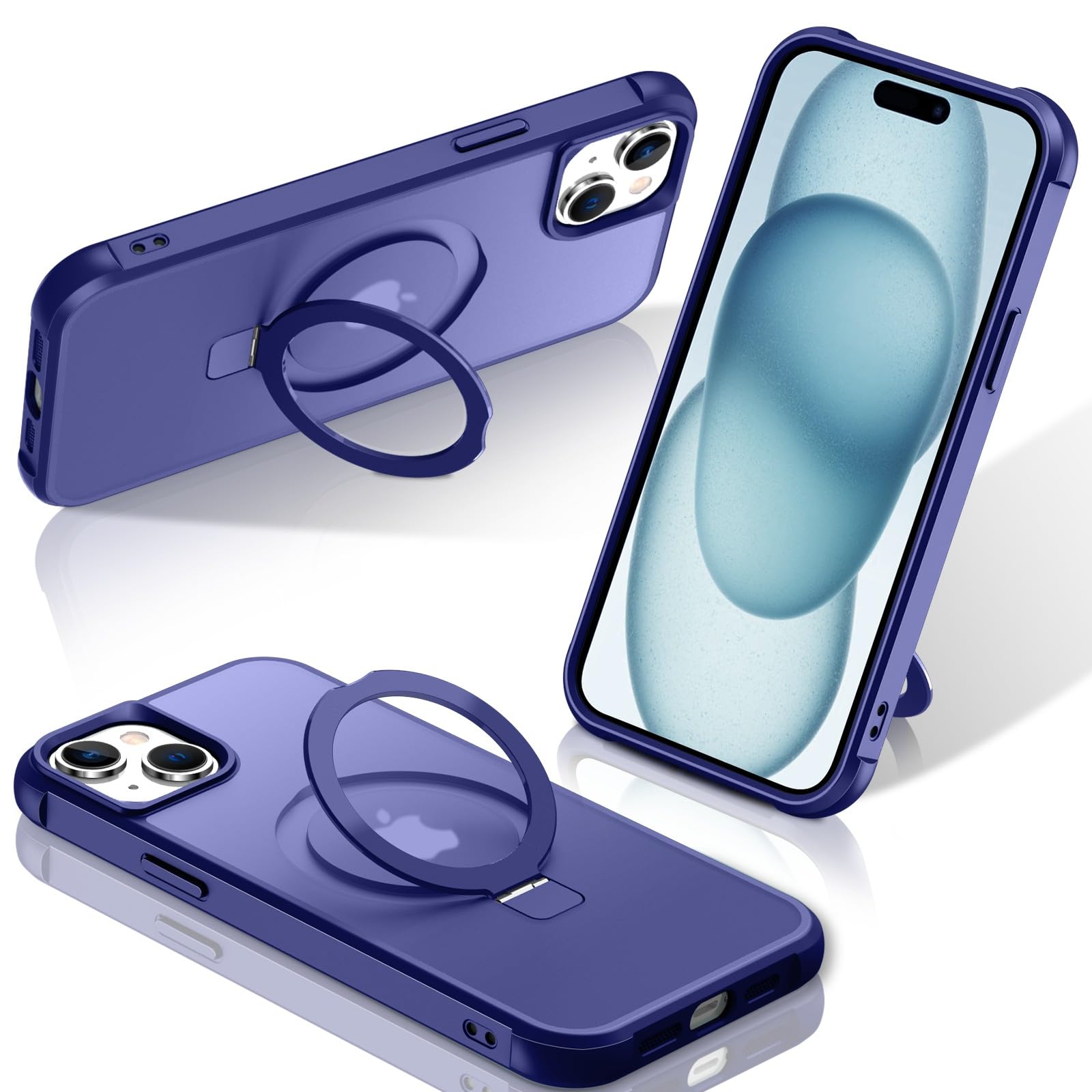 Foto 2 pulgar | Funda Para Teléfono Sterker Con Soporte Magnético Para Iphone 15, Azul - Venta Internacional.