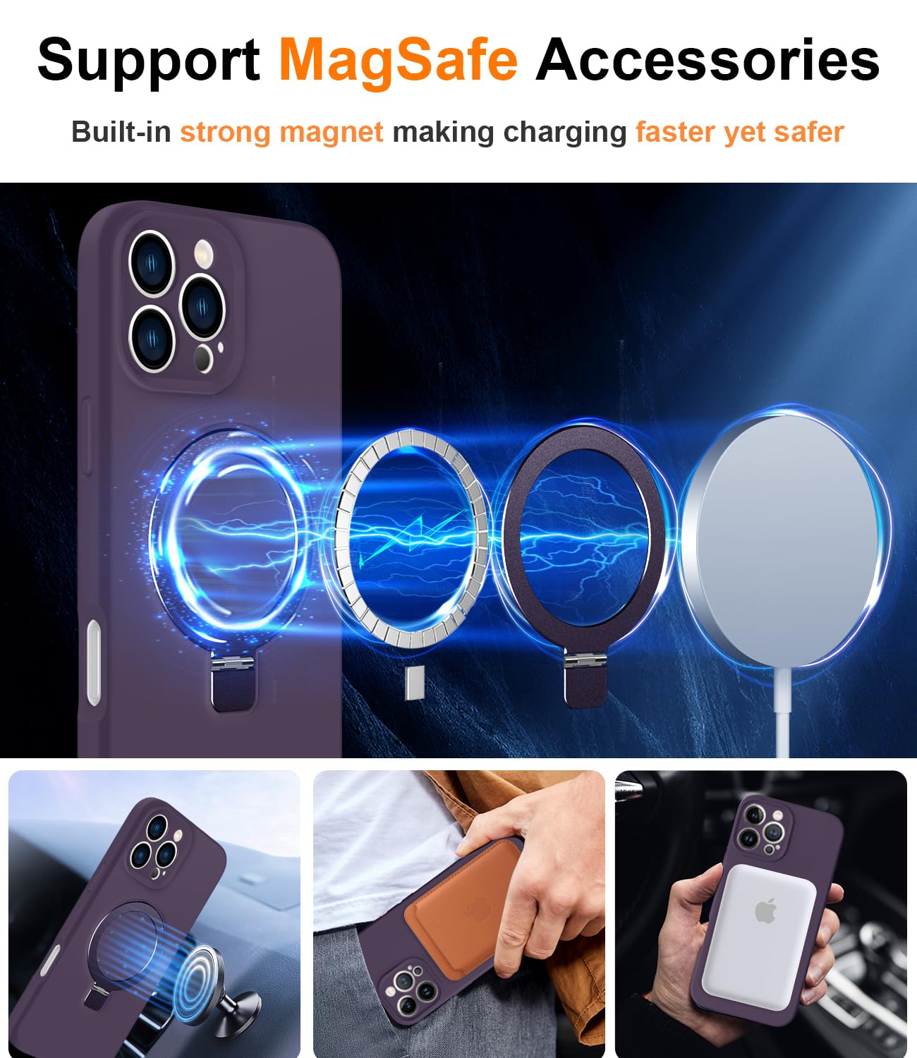 Foto 4 pulgar | Funda De Teléfono Sterker Diseñada Para Iphone 16 Pro Max Silicone - Venta Internacional.