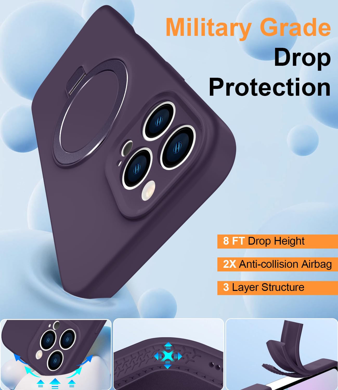 Foto 5 pulgar | Funda De Teléfono Sterker Diseñada Para Iphone 16 Pro Max Silicone - Venta Internacional.