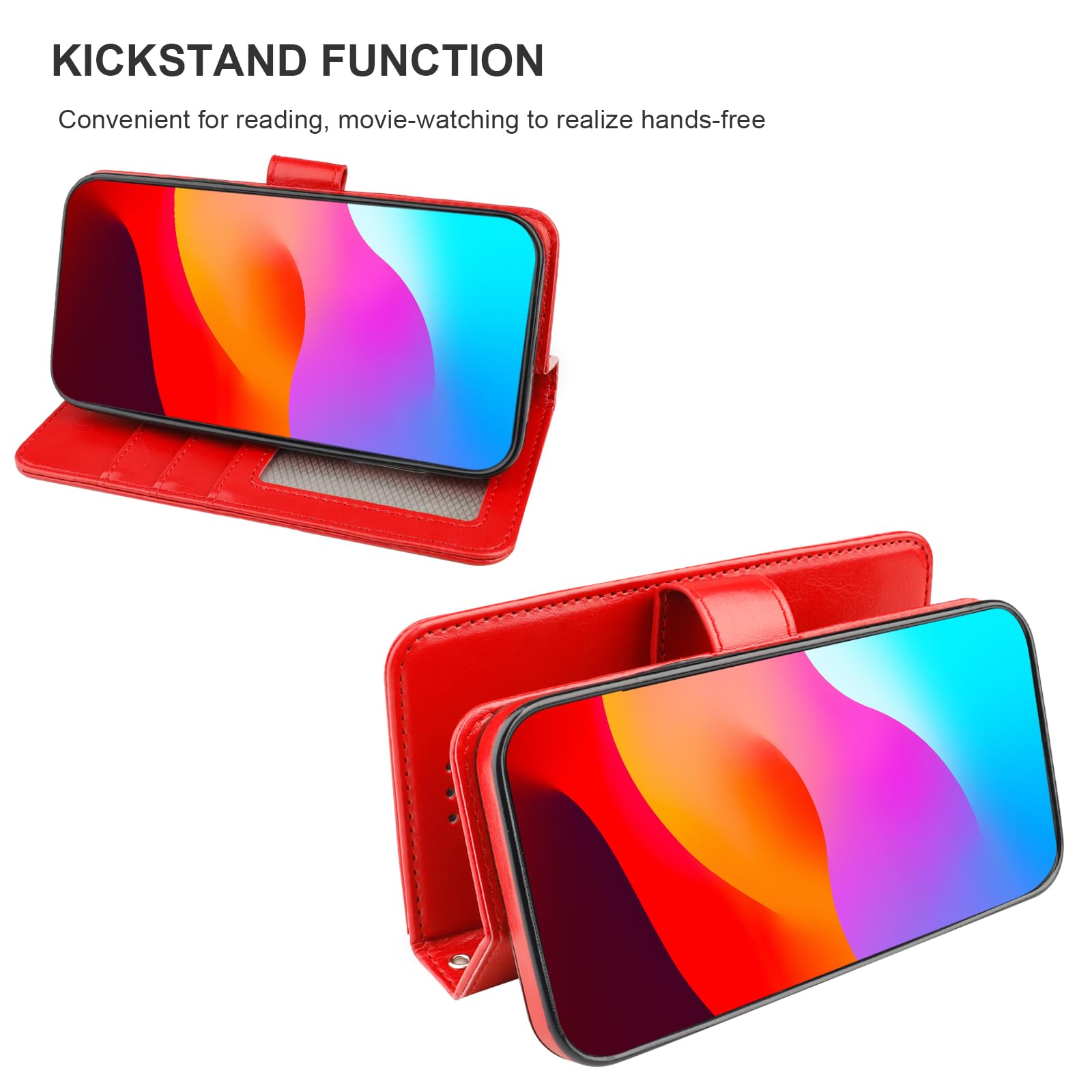 Foto 7 pulgar | Funda Tipo Cartera Bocasal Desmontable Para Iphone 15 De 6.1 Pulgadas, Color Rojo - Venta Internacional.