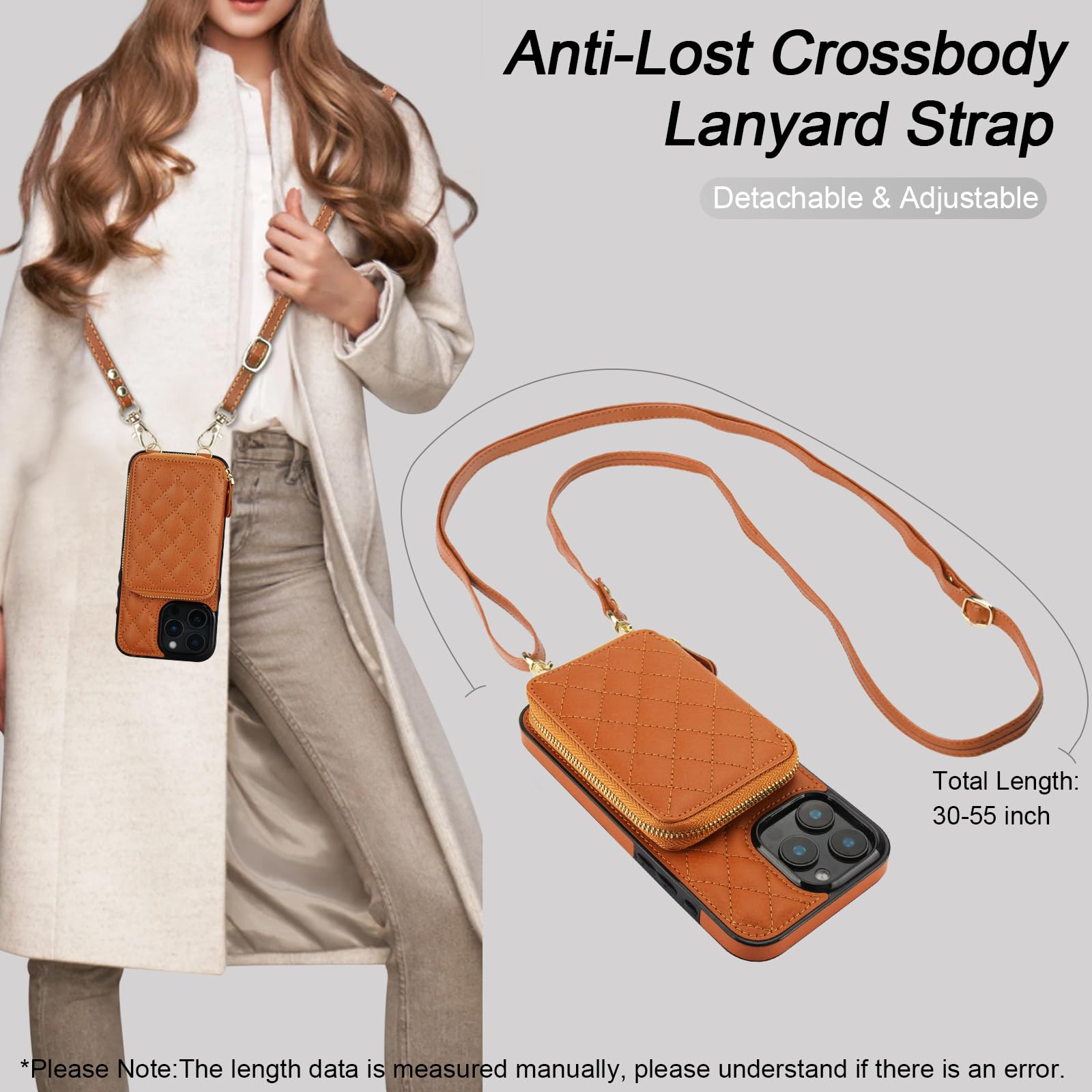 Foto 5 | Funda Tipo Cartera Tipo Bandolera Bocasal Para Iphone 16 Pro Max, Color Marrón - Venta Internacional.