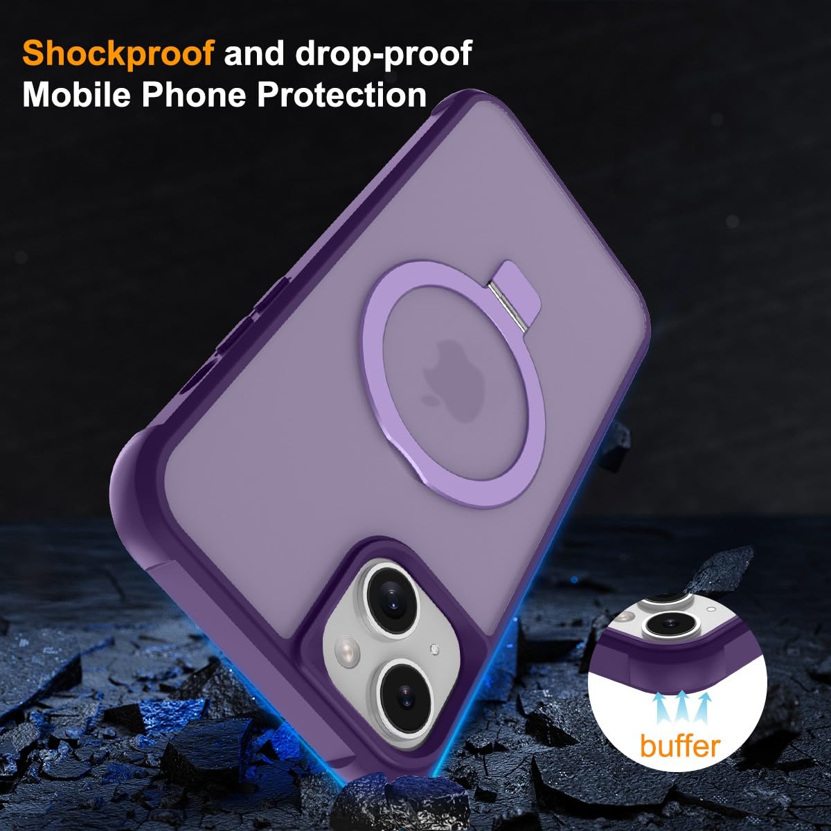 Foto 4 pulgar | Funda Para Teléfono Sterker Con Soporte Magnético Para Iphone 15, Color Morado - Venta Internacional.