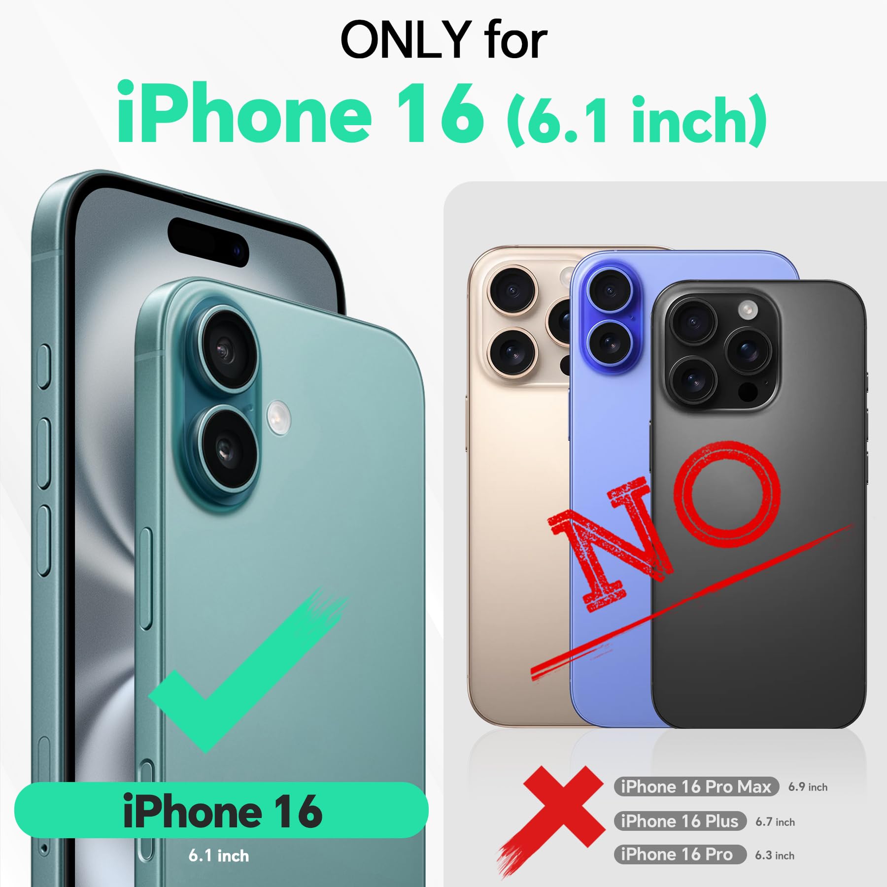 Foto 2 | Funda Tipo Cartera Tucch Para Iphone 16 De 6.1 Pulgadas Con Función Atril, Color Azul Y Marrón - Venta Internacional.