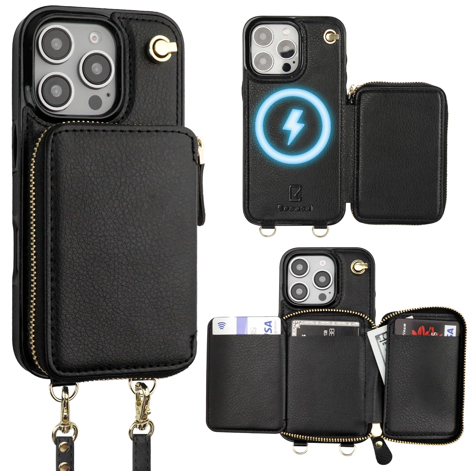 Foto 1 | Funda Tipo Cartera Tipo Bandolera Bocasal Magsafe Para Iphone 16 Pro - Venta Internacional.