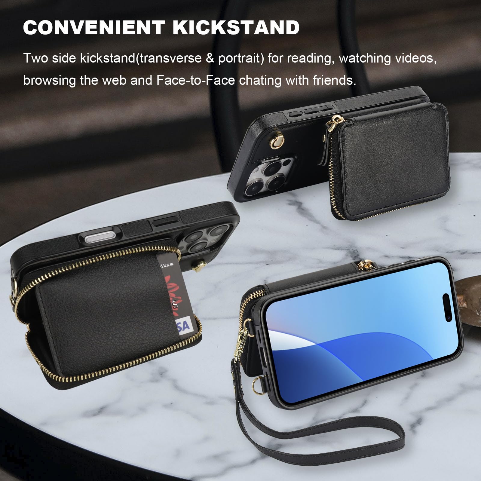Foto 7 | Funda Tipo Cartera Tipo Bandolera Bocasal Magsafe Para Iphone 16 Pro - Venta Internacional.