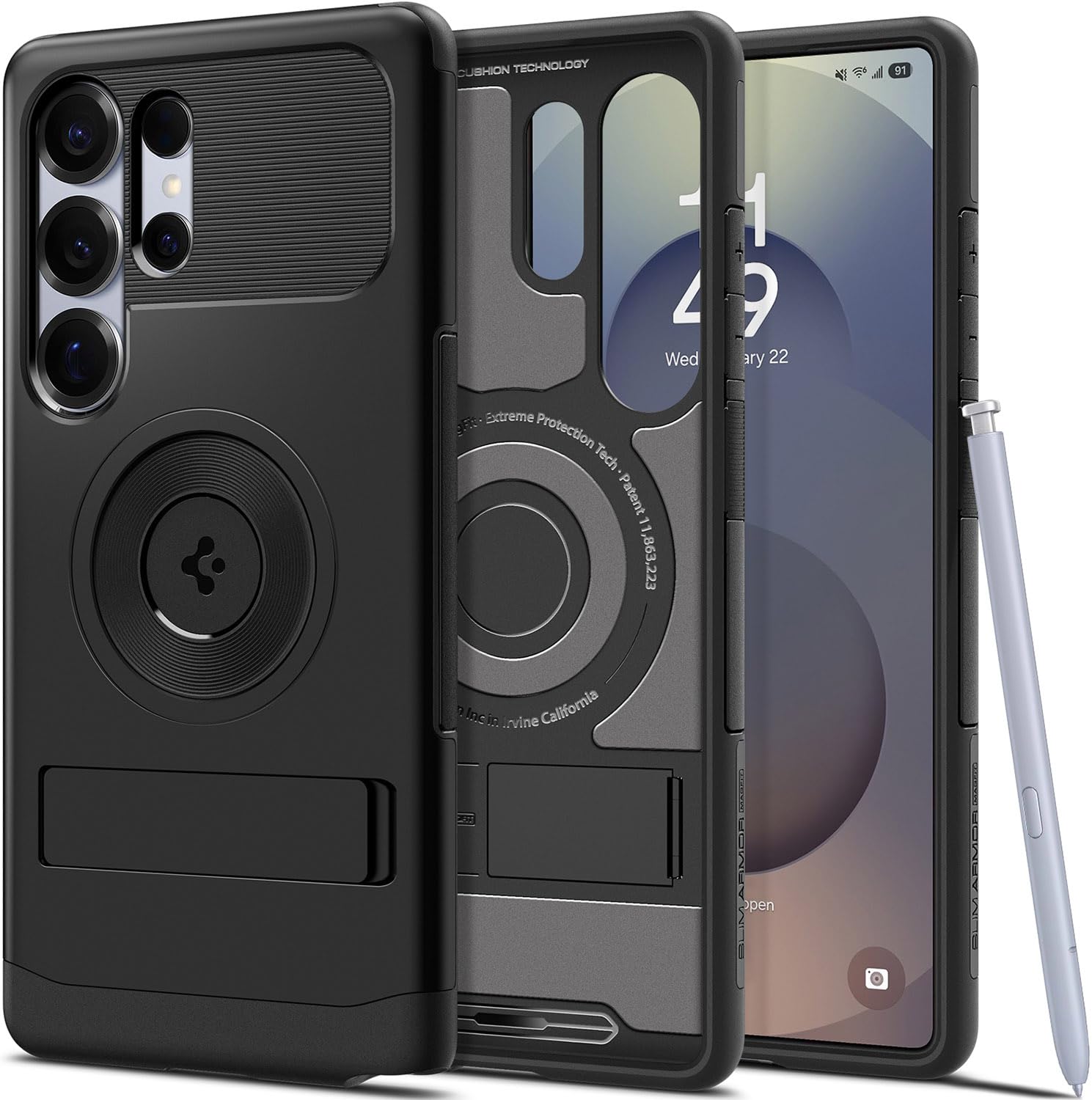 Foto 2 pulgar | Funda Spigen Slim Armor Magfit Para Galaxy S25 Ultra, Color Negro - Venta Internacional.