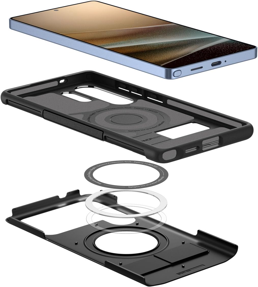 Foto 6 | Funda Spigen Slim Armor Magfit Para Galaxy S25 Ultra, Color Negro - Venta Internacional.