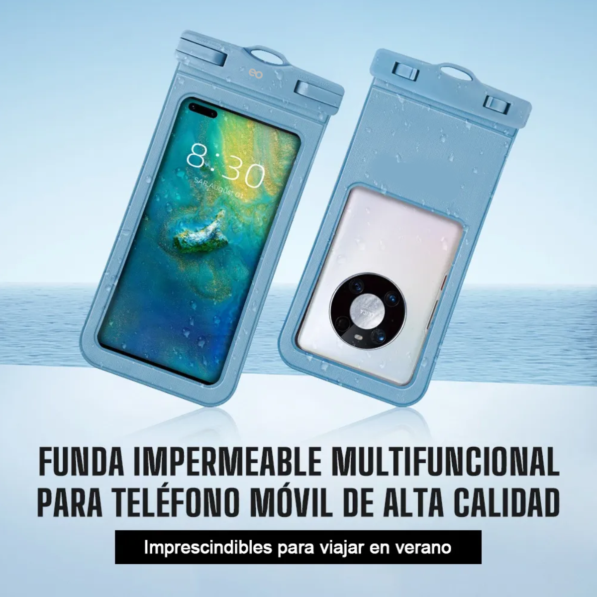 Foto 3 pulgar | Funda Protectora Impermeable 2pcs Eo Safe Imports Esi-19830 Negro Y Azul