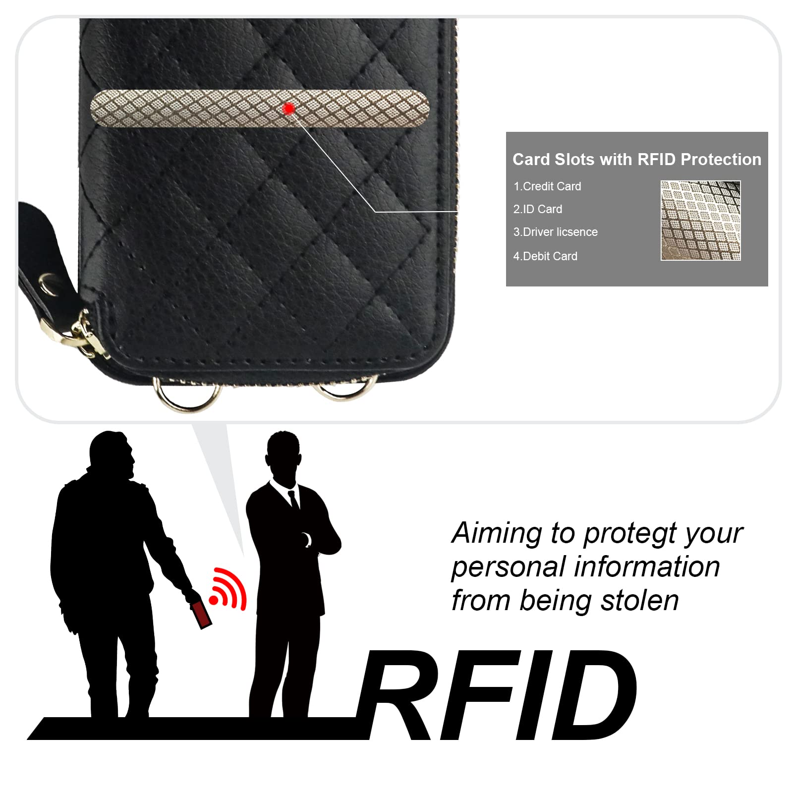 Foto 4 pulgar | Funda Tipo Cartera Tipo Bandolera Bocasal Para Iphone 14 Pro 6.1 - Venta Internacional.