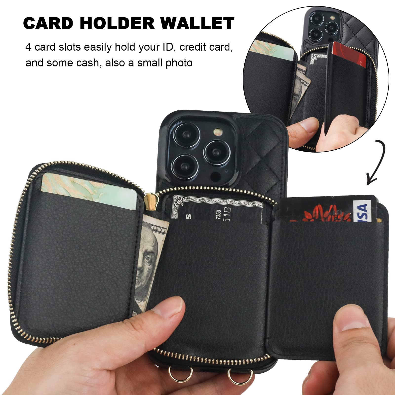 Foto 5 pulgar | Funda Tipo Cartera Tipo Bandolera Bocasal Para Iphone 14 Pro 6.1 - Venta Internacional.