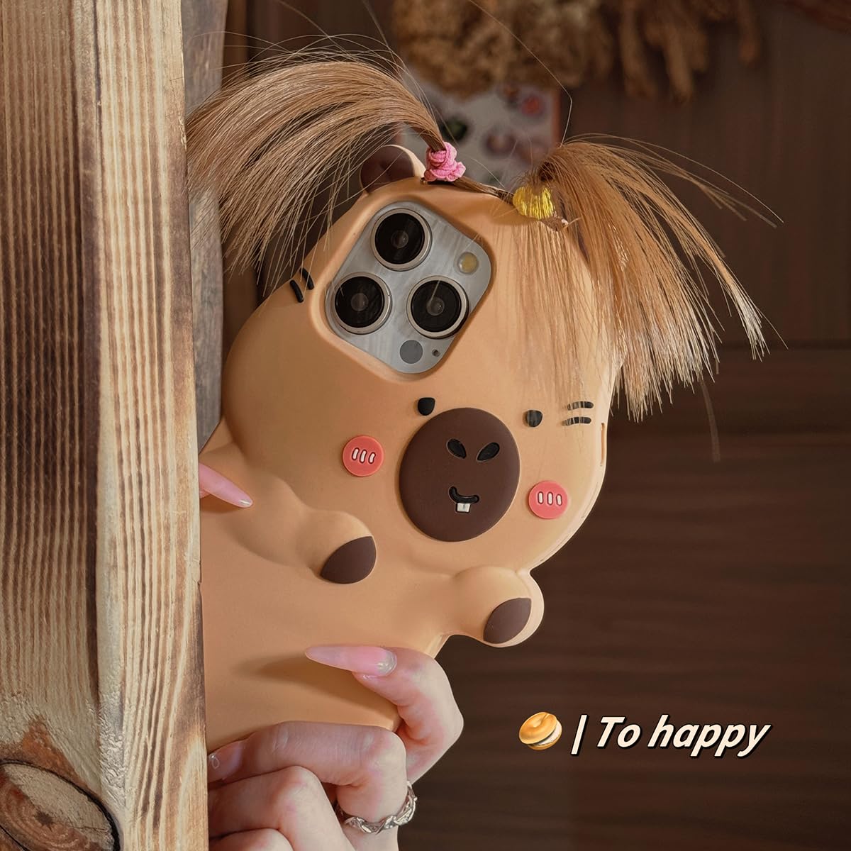 Foto 3 pulgar | Funda De Teléfono Qokcoahn Para Iphone 16 3d Kawaii Brown Capybara - Venta Internacional.