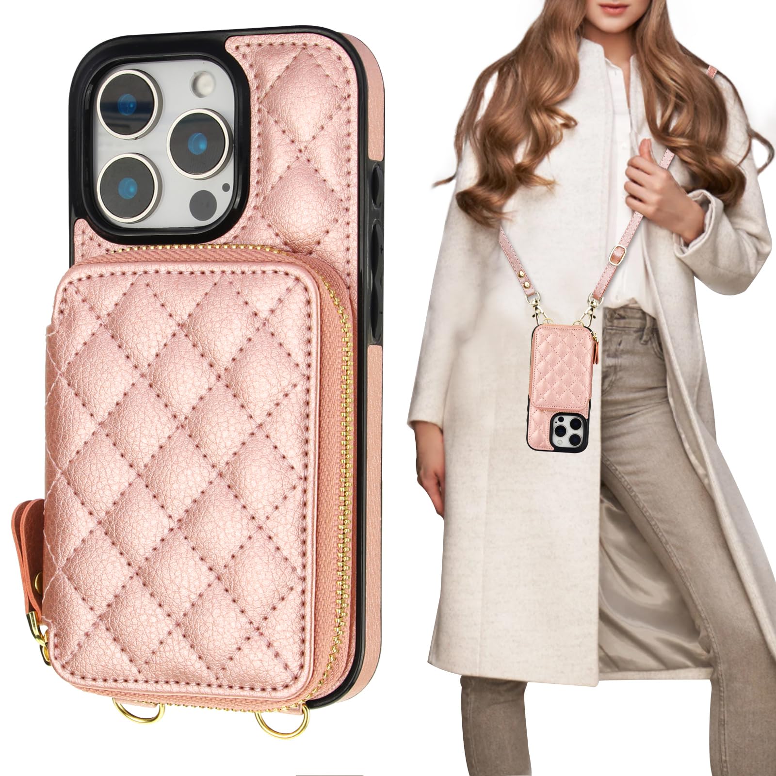Funda Tipo Cartera Tipo Bandolera Bocasal Para Iphone 16 Pro De 6.3 Pulgadas - Venta Internacional.