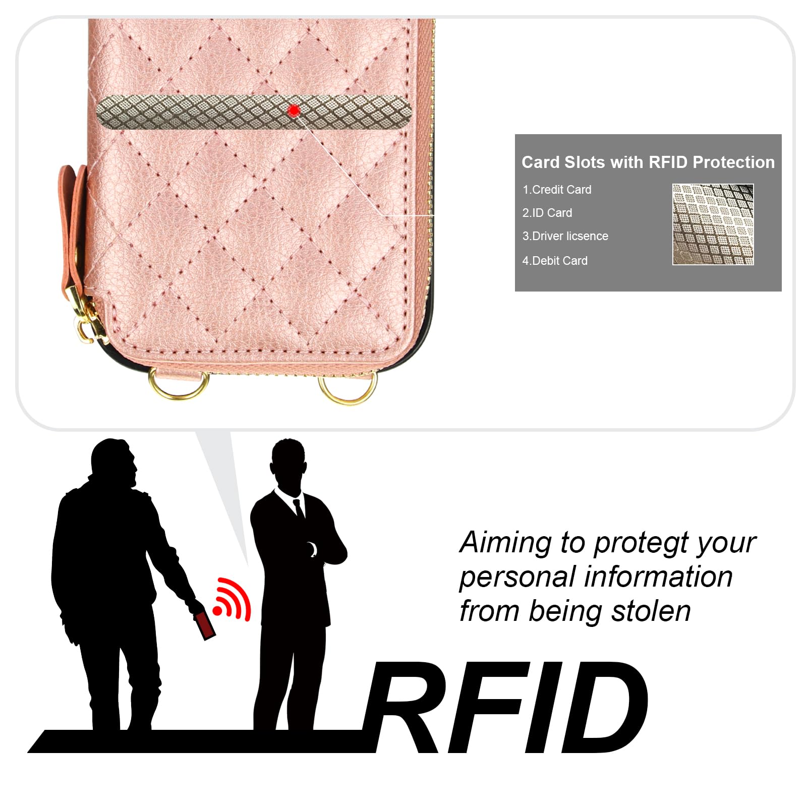 Foto 4 pulgar | Funda Tipo Cartera Tipo Bandolera Bocasal Para Iphone 16 Pro De 6.3 Pulgadas - Venta Internacional.