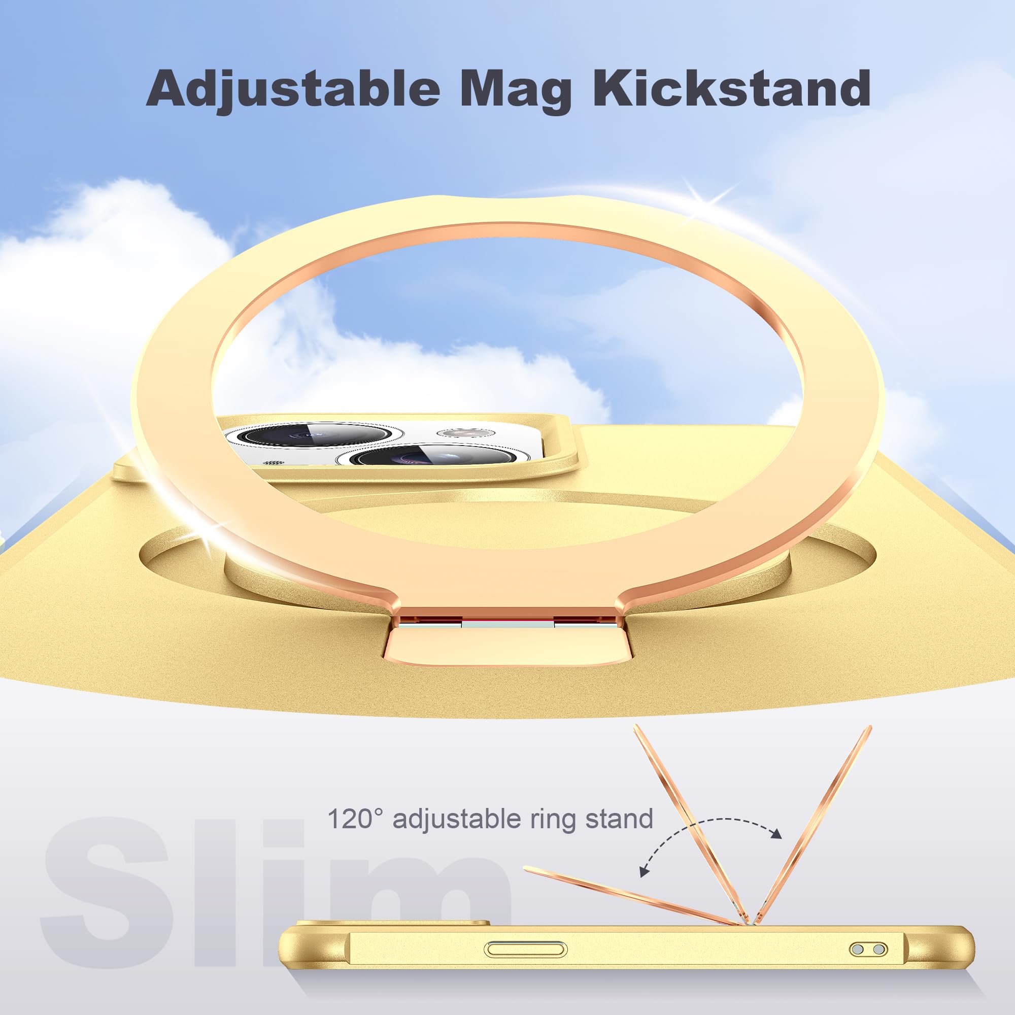 Foto 7 pulgar | Funda De Teléfono Tianli Para Iphone 13/14 De 6.1 Pulgadas Con Soporte De Anillo Magnético - Venta Internacional.