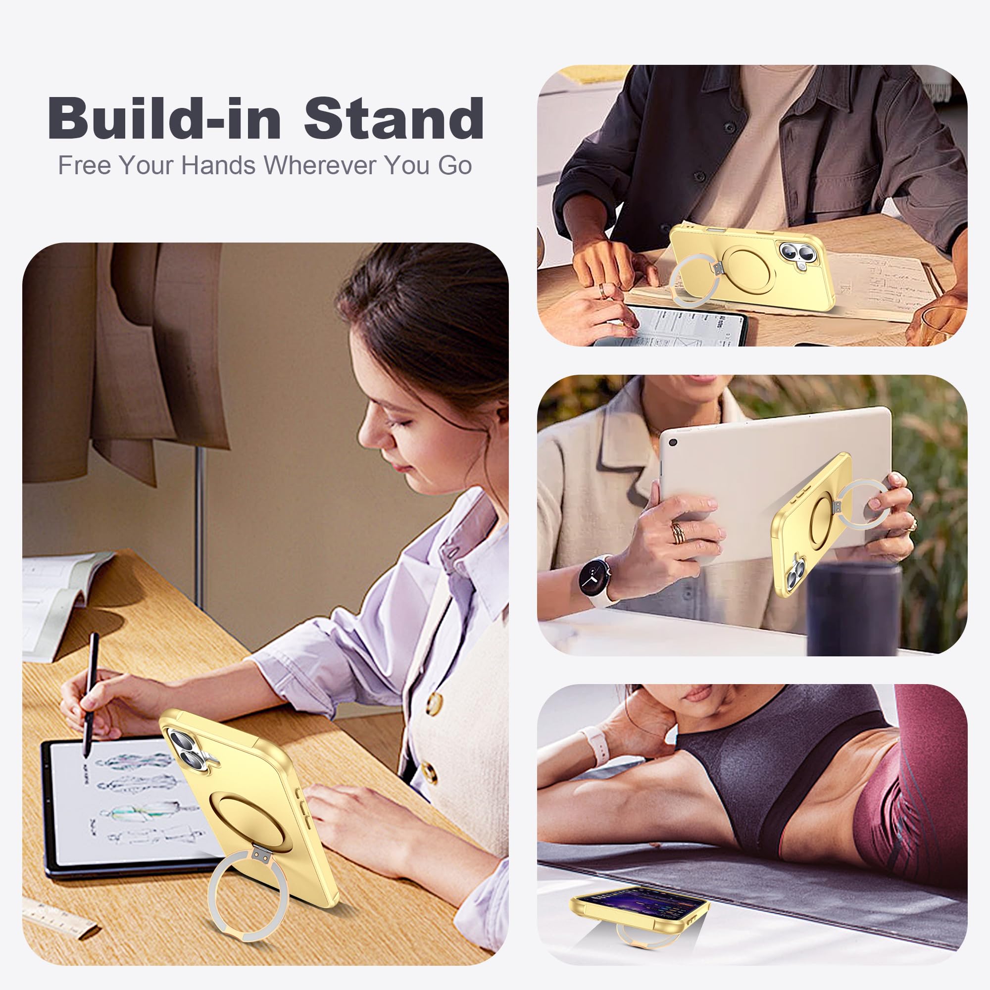 Foto 3 | Funda De Teléfono Tianli Diseñada Para Iphone 16 Plus Con Soporte Anular - Venta Internacional.